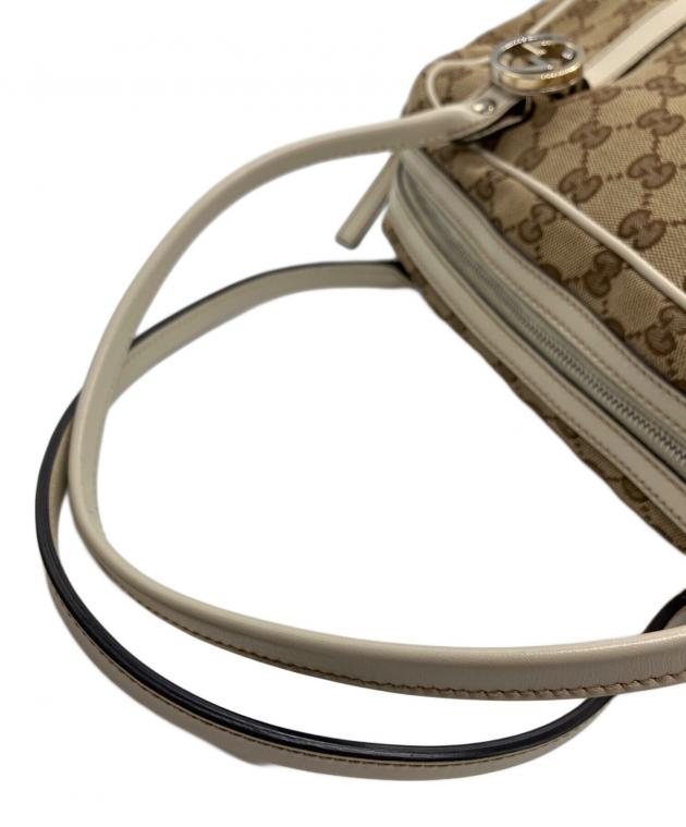 中古・古着通販】GUCCI (グッチ) ハンドバッグ ブラウン×ベージュ