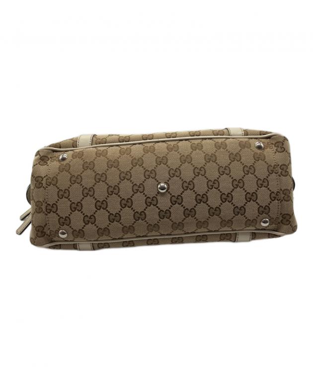 中古・古着通販】GUCCI (グッチ) ハンドバッグ ブラウン×ベージュ