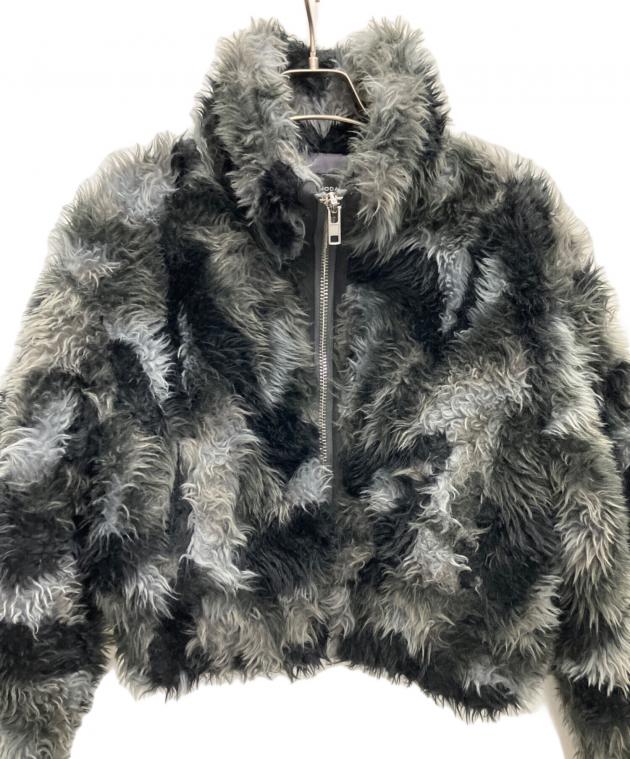 中古・古着通販】EMODA (エモダ) ファージャケット グレー×ブラック