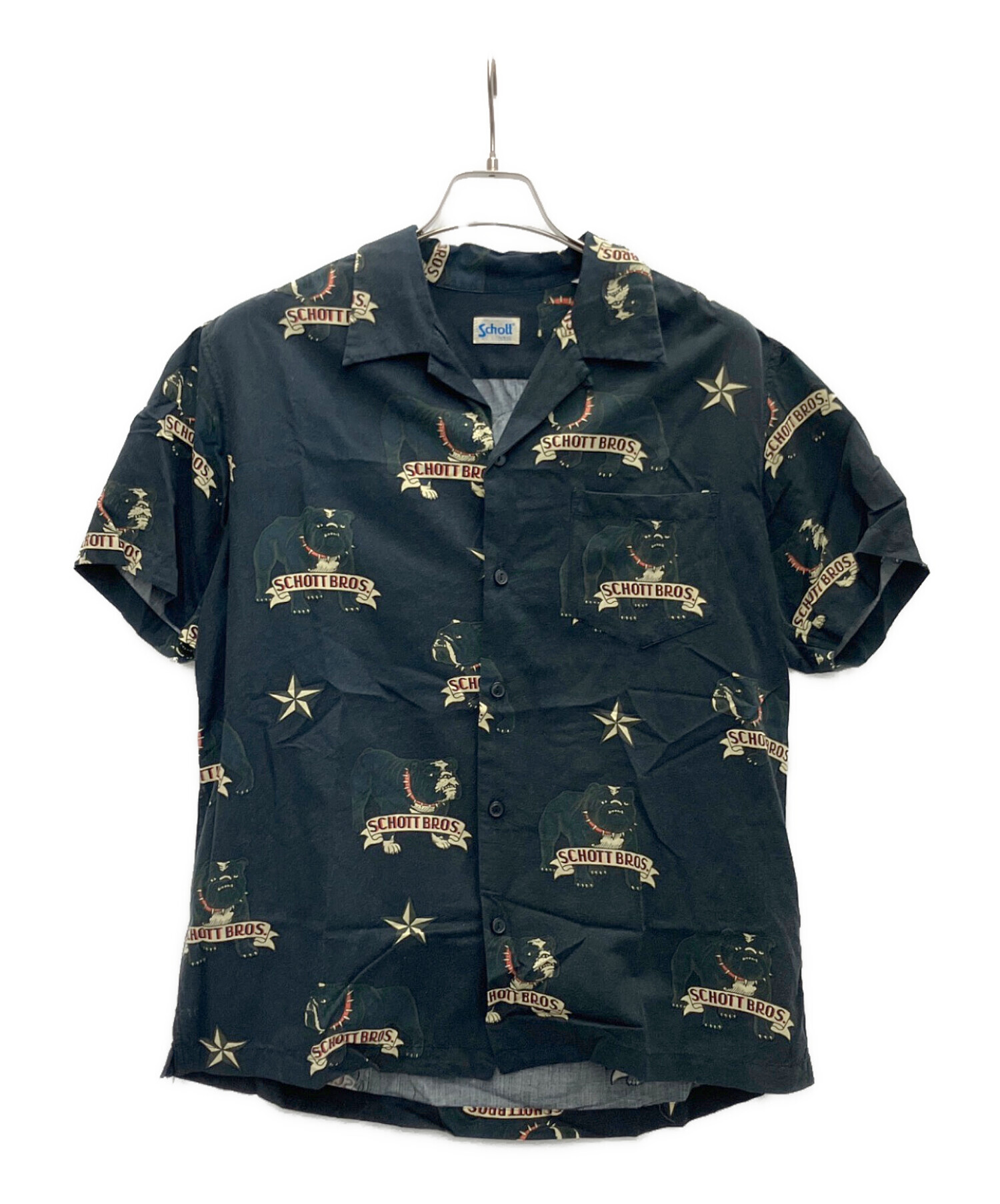 中古・古着通販】Schott (ショット) 半袖シャツ ブラック サイズ:L