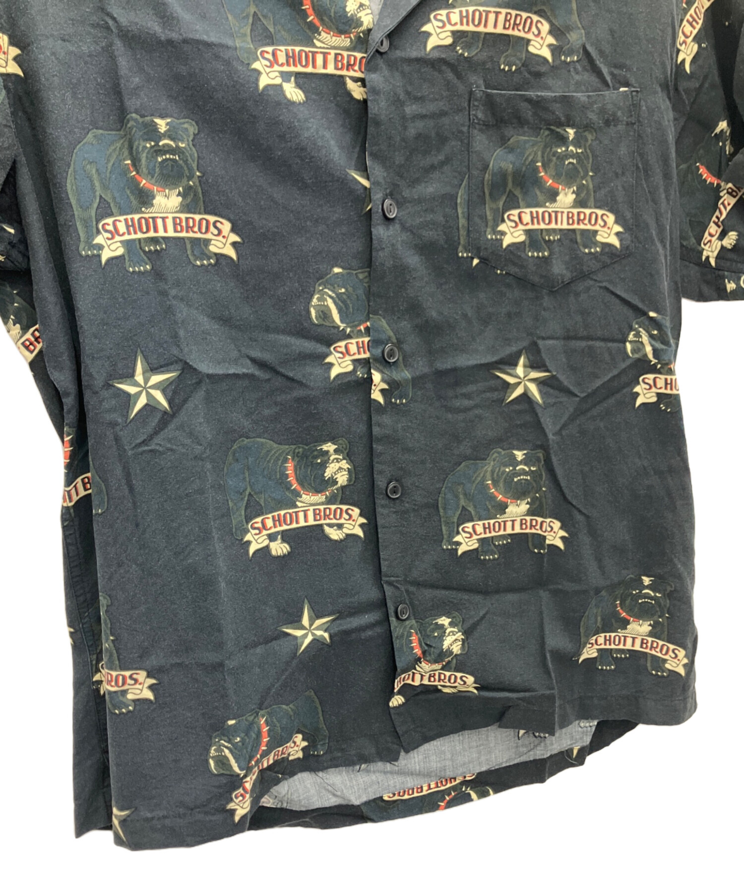 中古・古着通販】Schott (ショット) 半袖シャツ ブラック サイズ:L