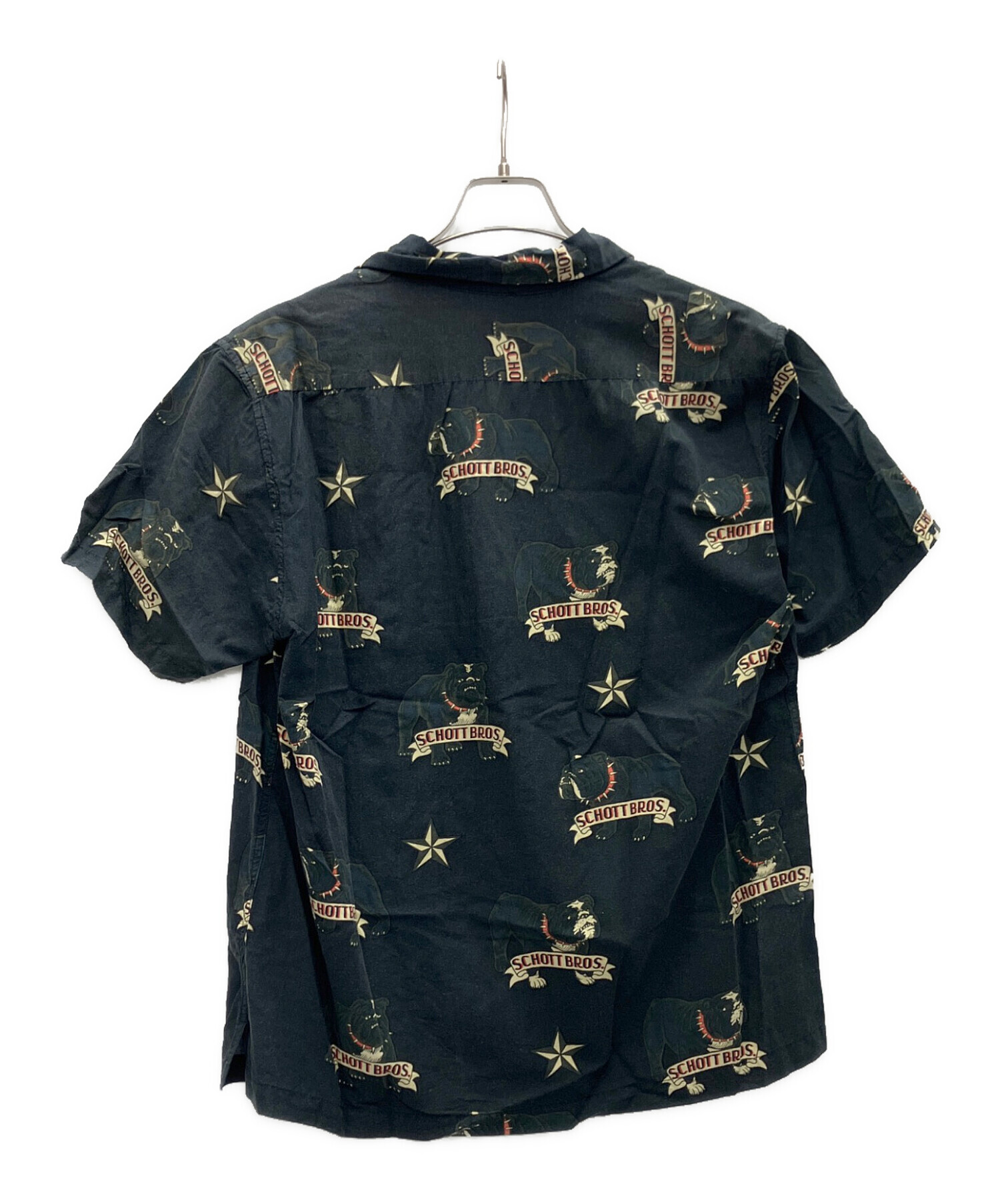 Schott 半袖シャツ ブラック 中古・古着通販】Schott (ショット) 半袖シャツ ブラック サイズ:L