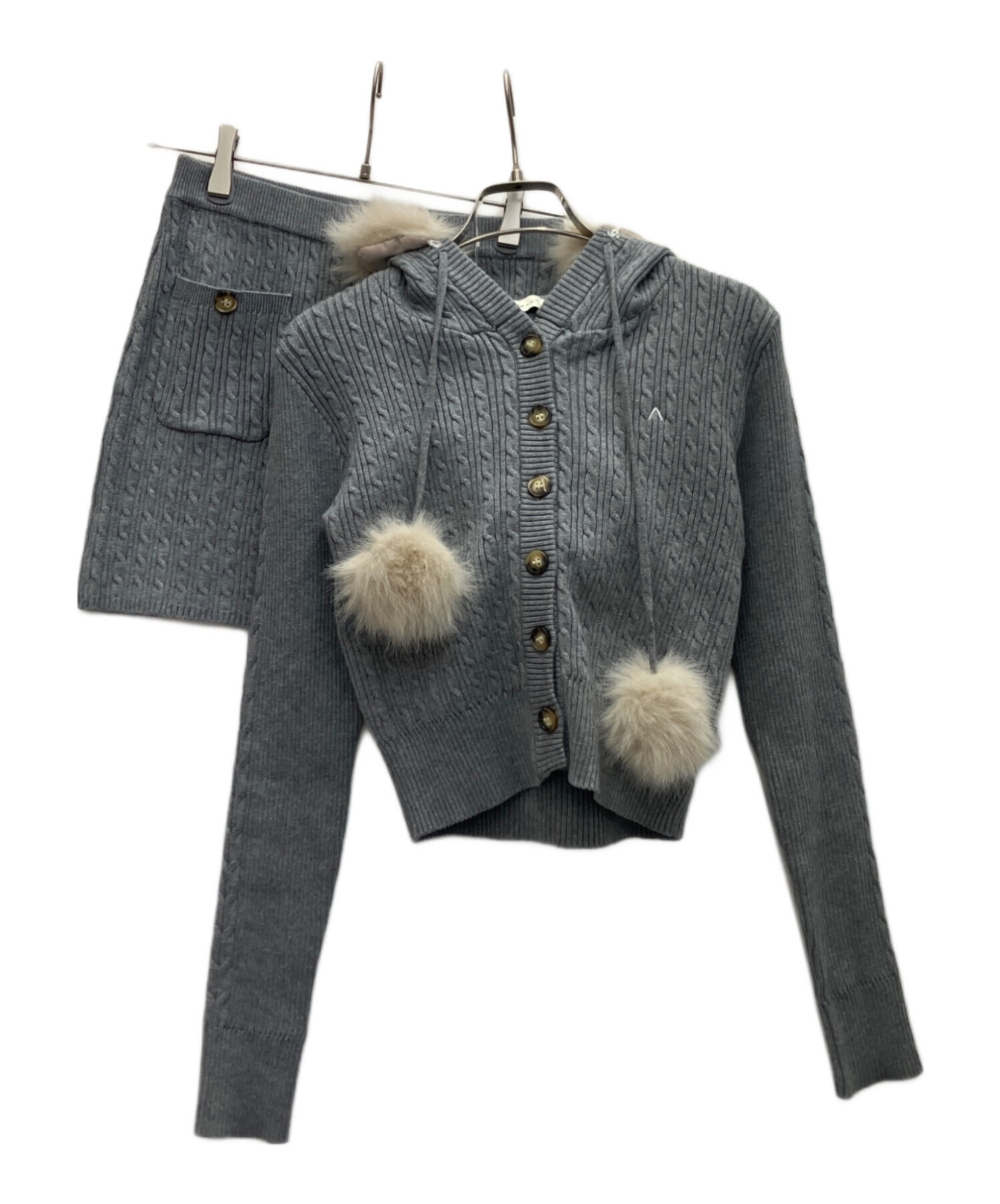 中古・古着通販】ANDMARY (アンドマリー) ニットセットアップ グレー