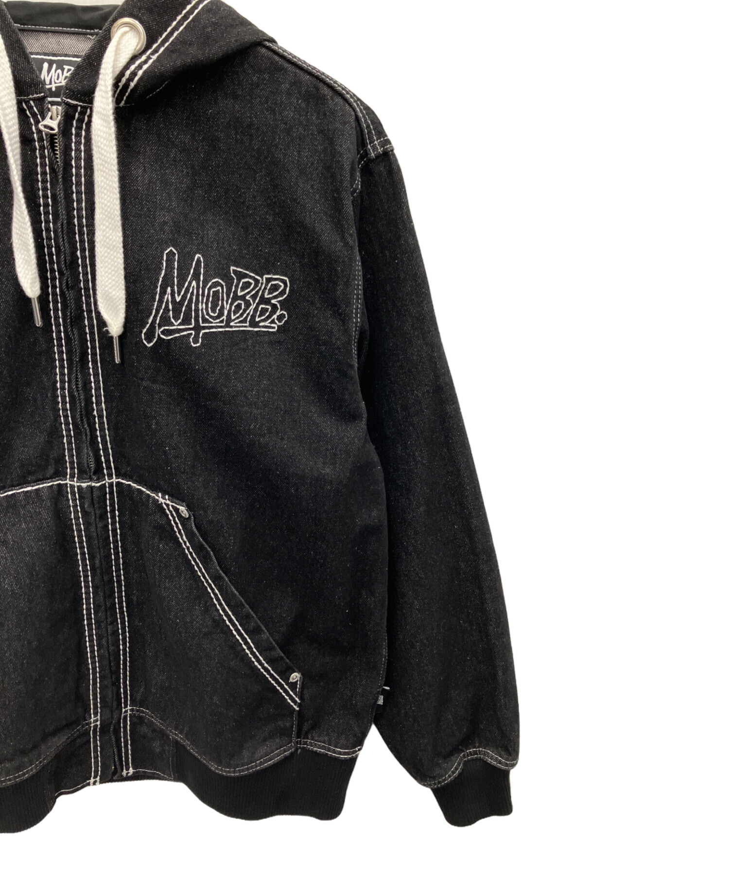 中古・古着通販】MoBB (モブ) FAT STITCH DENIM JACKET ブラック