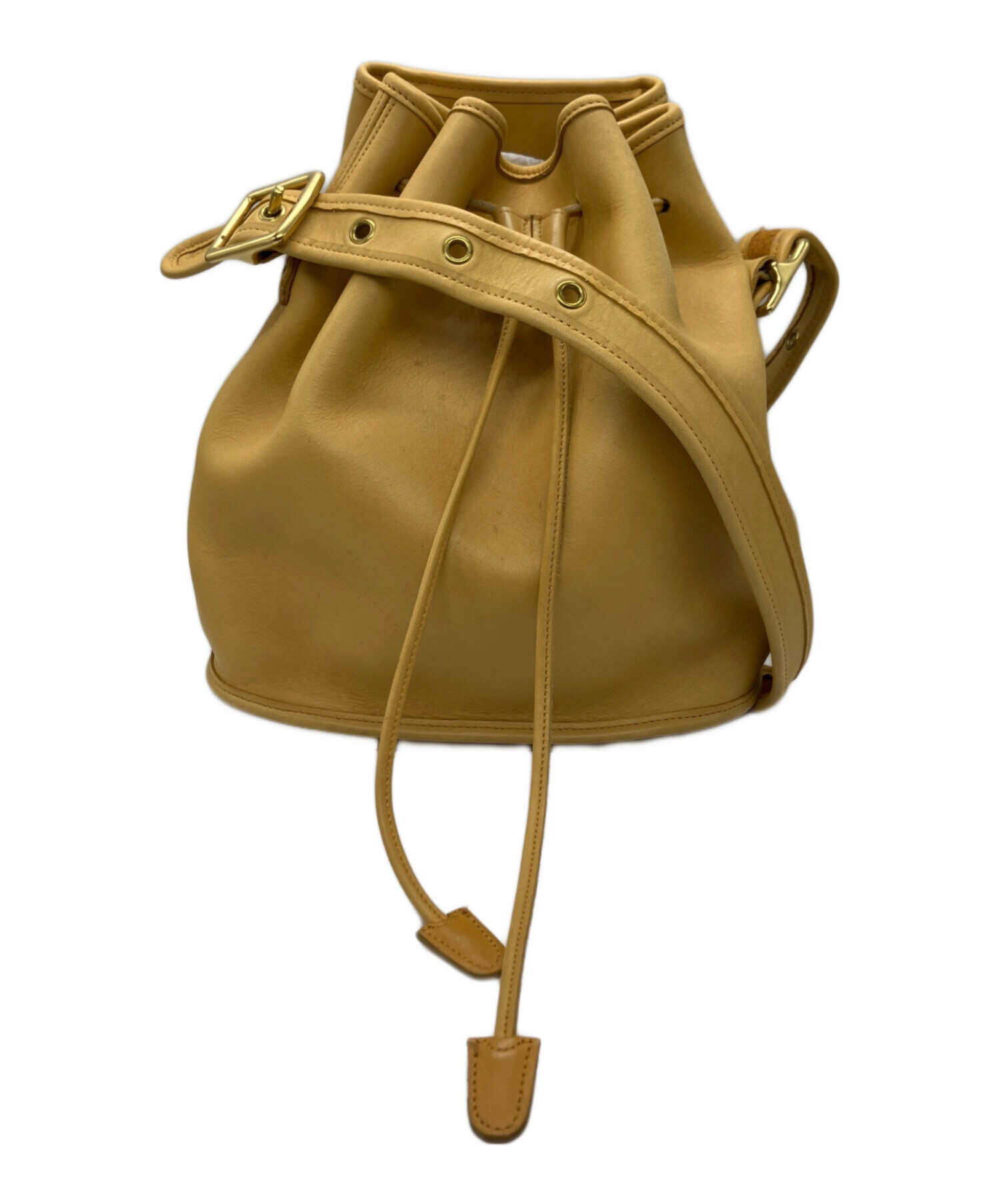 中古・古着通販】COACH (コーチ) 巾着ショルダーバッグ ベージュ 