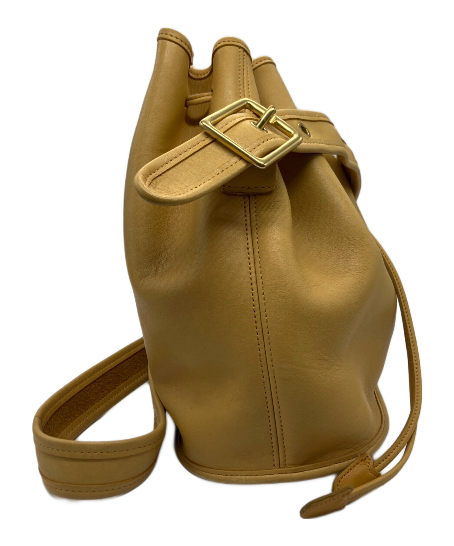中古・古着通販】COACH (コーチ) 巾着ショルダーバッグ ベージュ 