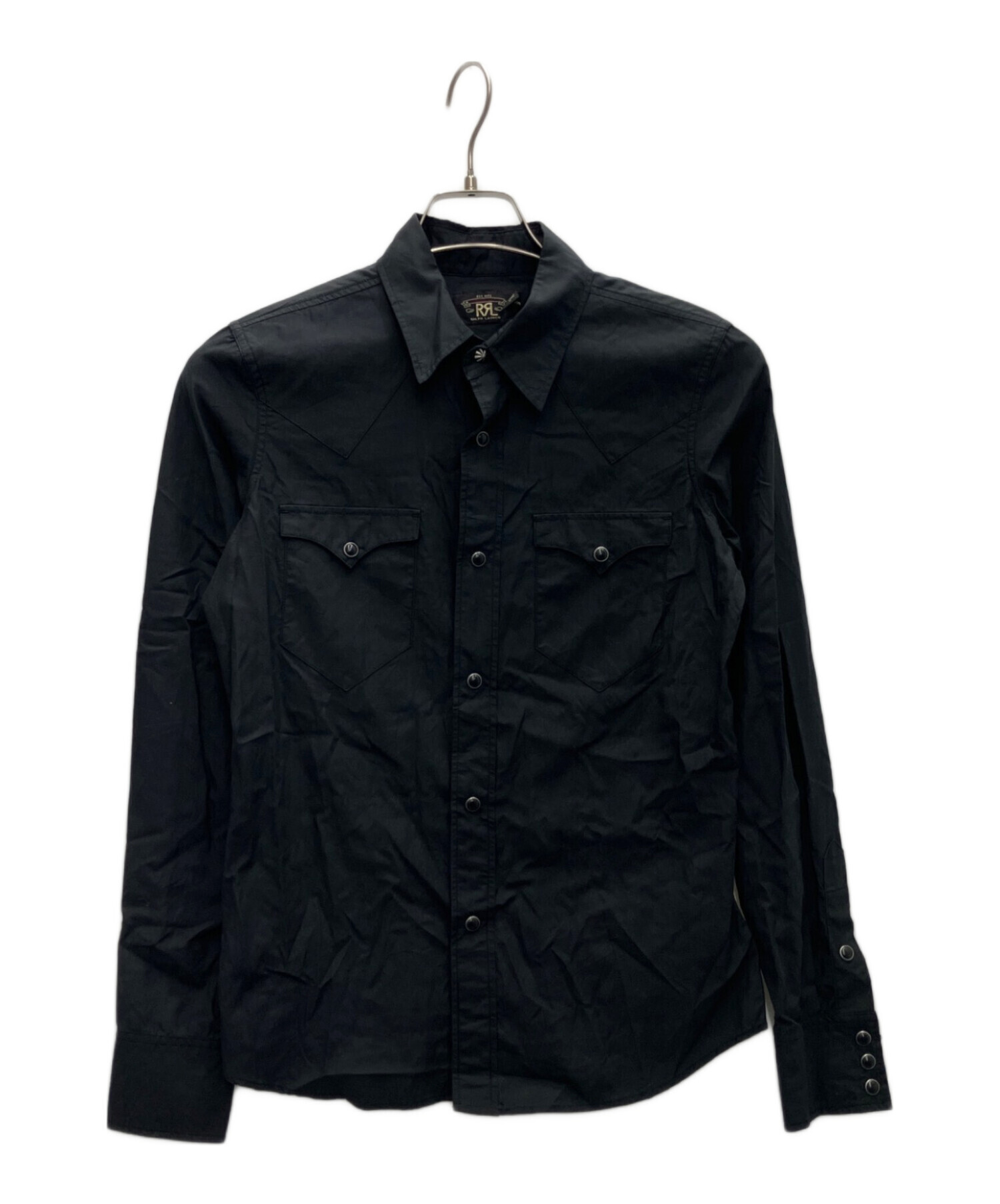 RRL ダブルアールエル　レディース　ウエスタン　プリント　シャツ　ブラック 中古・古着通販】RRL (ダブルアールエル) ウエスタンシャツ ブラック