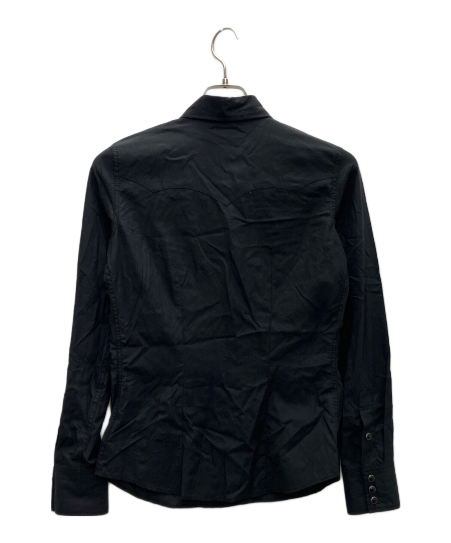 RRL ダブルアールエル　レディース　ウエスタン　プリント　シャツ　ブラック コットン ツイル ウエスタン シャツ（シャツ/ブラウス）｜RRL（ダブル