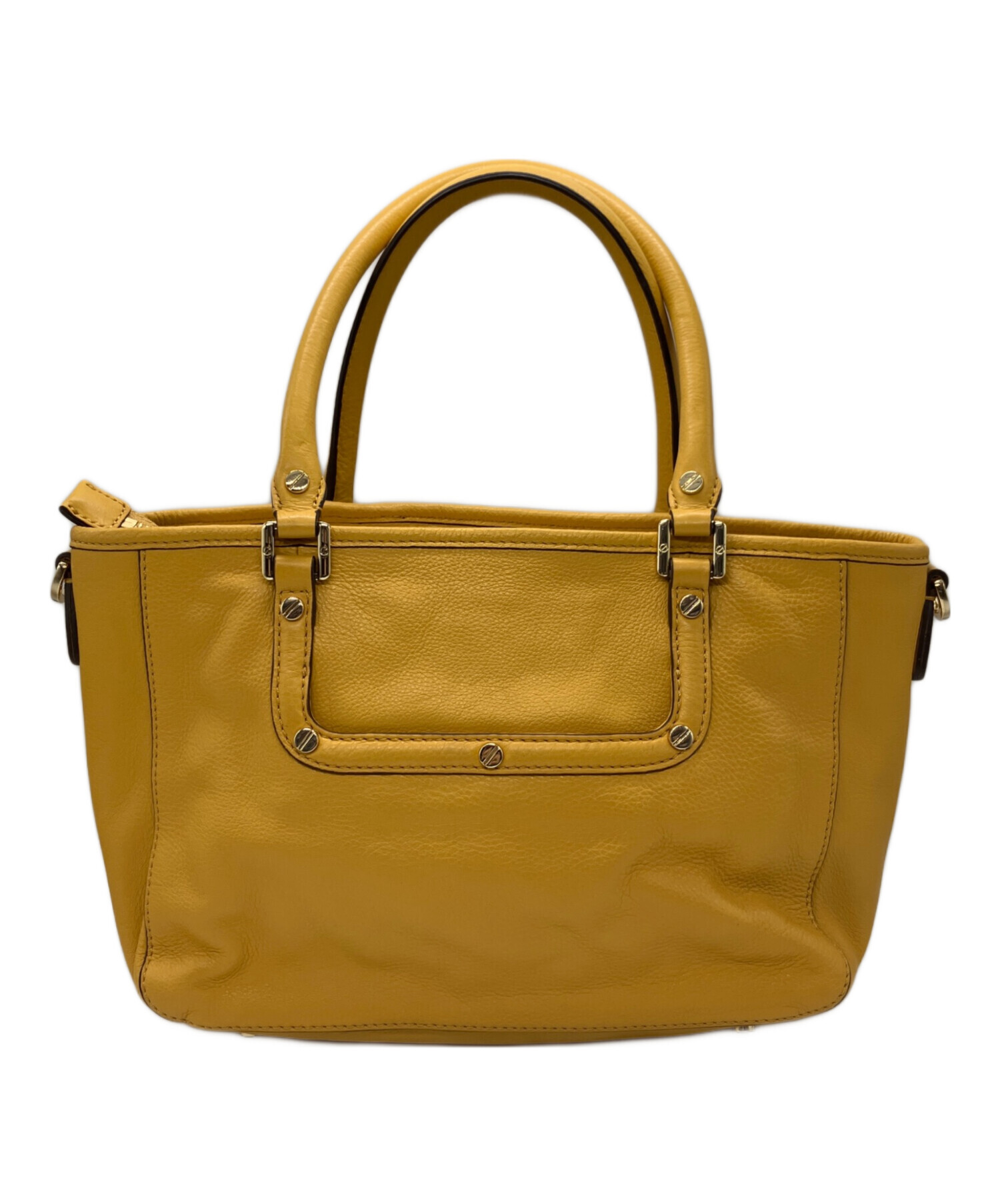 Tory Burch イエロー レザー ハンドバッグ 中古・古着通販】TORY BURCH (トリーバーチ) 2WAYハンドバッグ