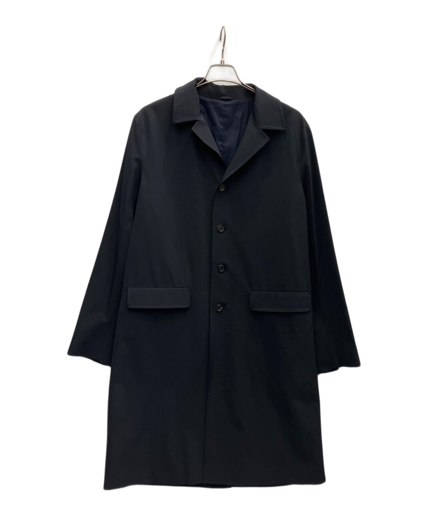 PRADA ブラック コート 中古・古着通販】PRADA (プラダ) コート ブラック サイズ:L｜ブランド