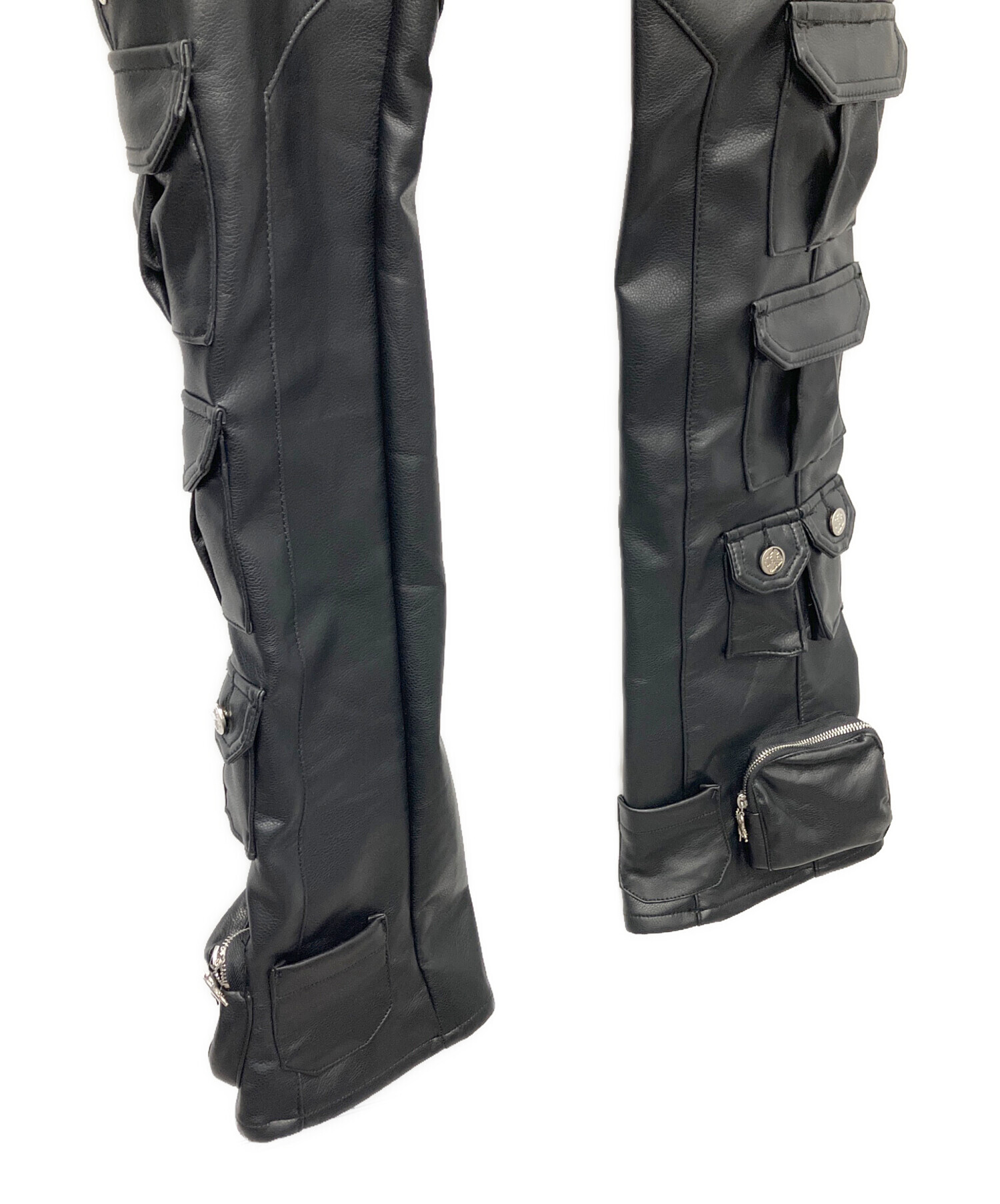 中古・古着通販】GUAPI (グアピ) レザーパンツ ブラック サイズ:SIZE36