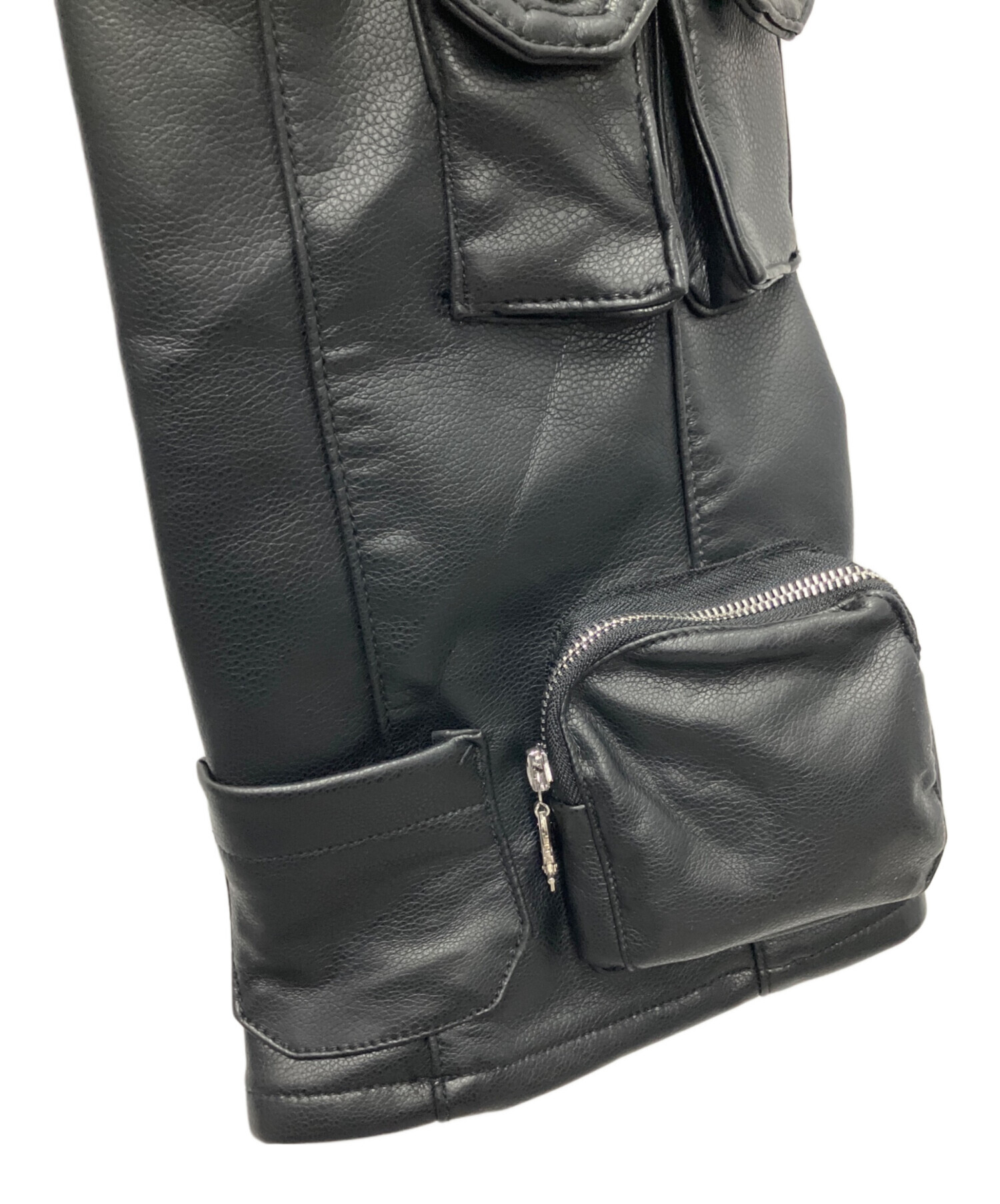 中古・古着通販】GUAPI (グアピ) レザーパンツ ブラック サイズ:SIZE36