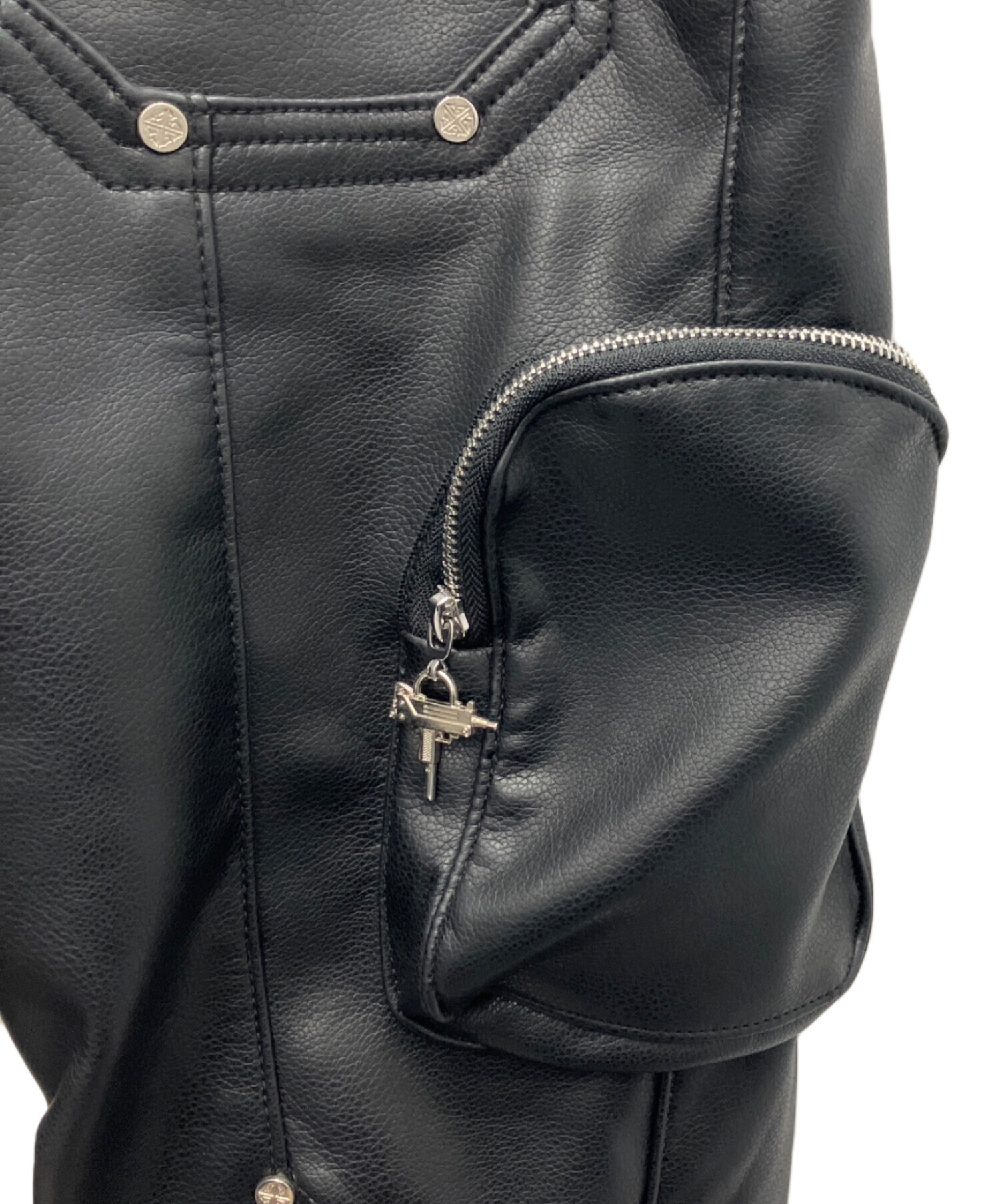 中古・古着通販】GUAPI (グアピ) レザーパンツ ブラック サイズ:SIZE36