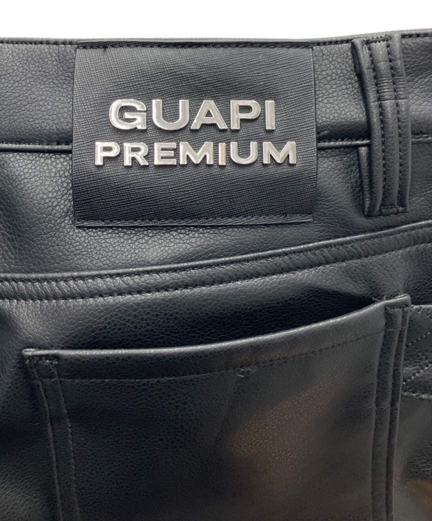 中古・古着通販】GUAPI (グアピ) レザーパンツ ブラック サイズ:SIZE36