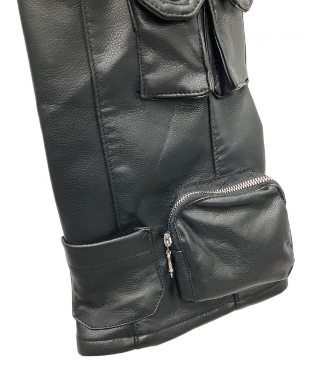 GUAPI グアピ　レザー　フレアパンツ34 完売品 中古・古着通販】GUAPI (グアピ) レザーパンツ ブラック サイズ:SIZE36