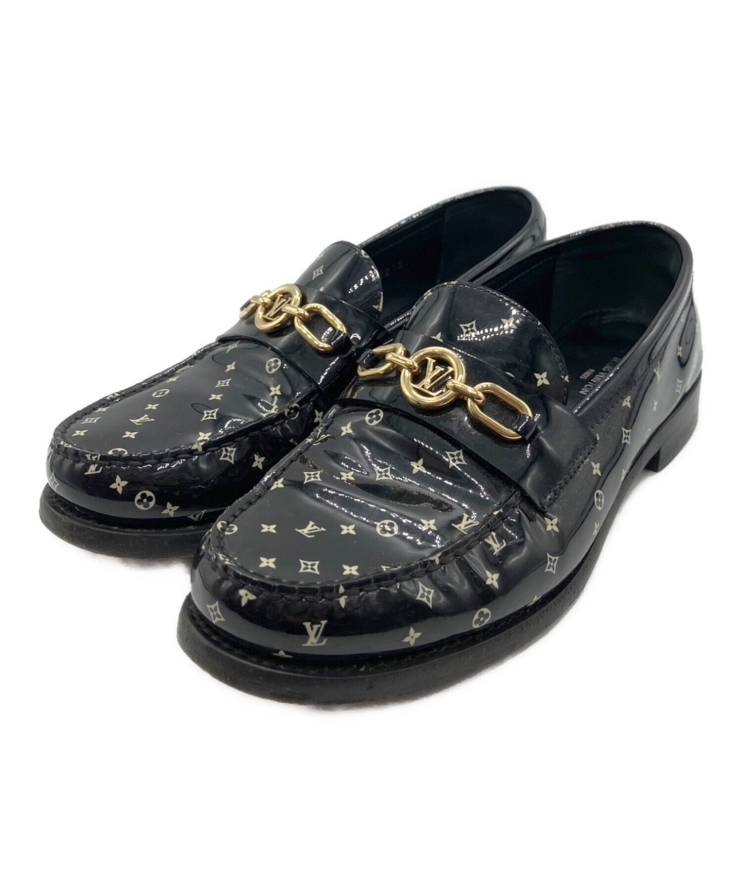 【Louis Vuitton 】ブラック ローファー　size9 中古・古着通販】LOUIS VUITTON (ルイ ヴィトン) チェス・ライン