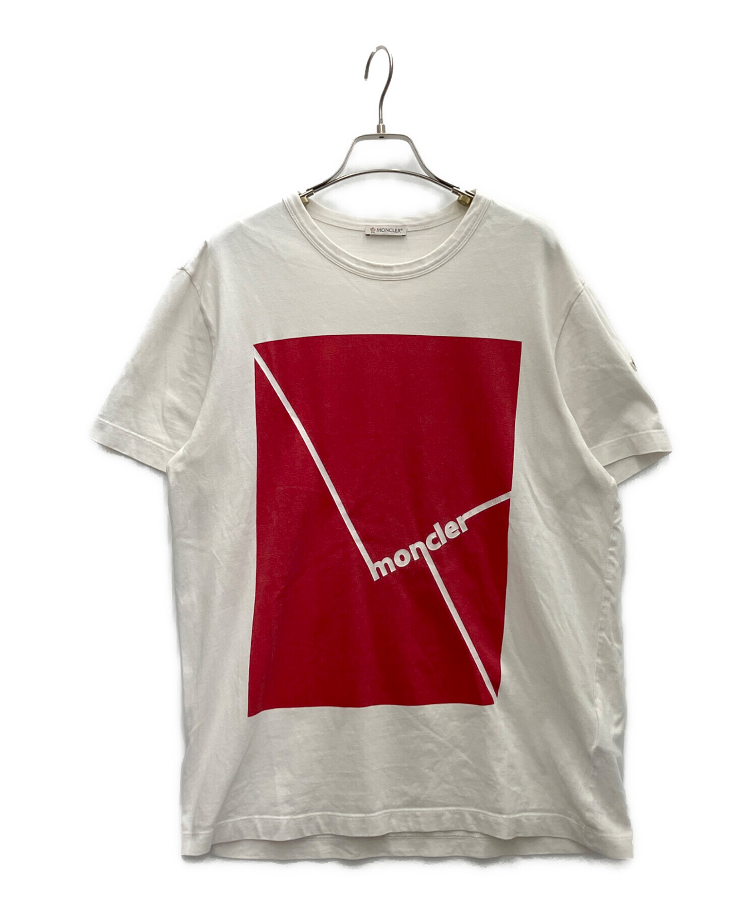 MONCLER レトロボックス ロゴプリント Tシャツ MENS ホワイト XXL モンクレール 中古 苫小牧西店 中古・古着通販】MONCLER (モンクレール) MAGLIA T-SHIRT ホワイト