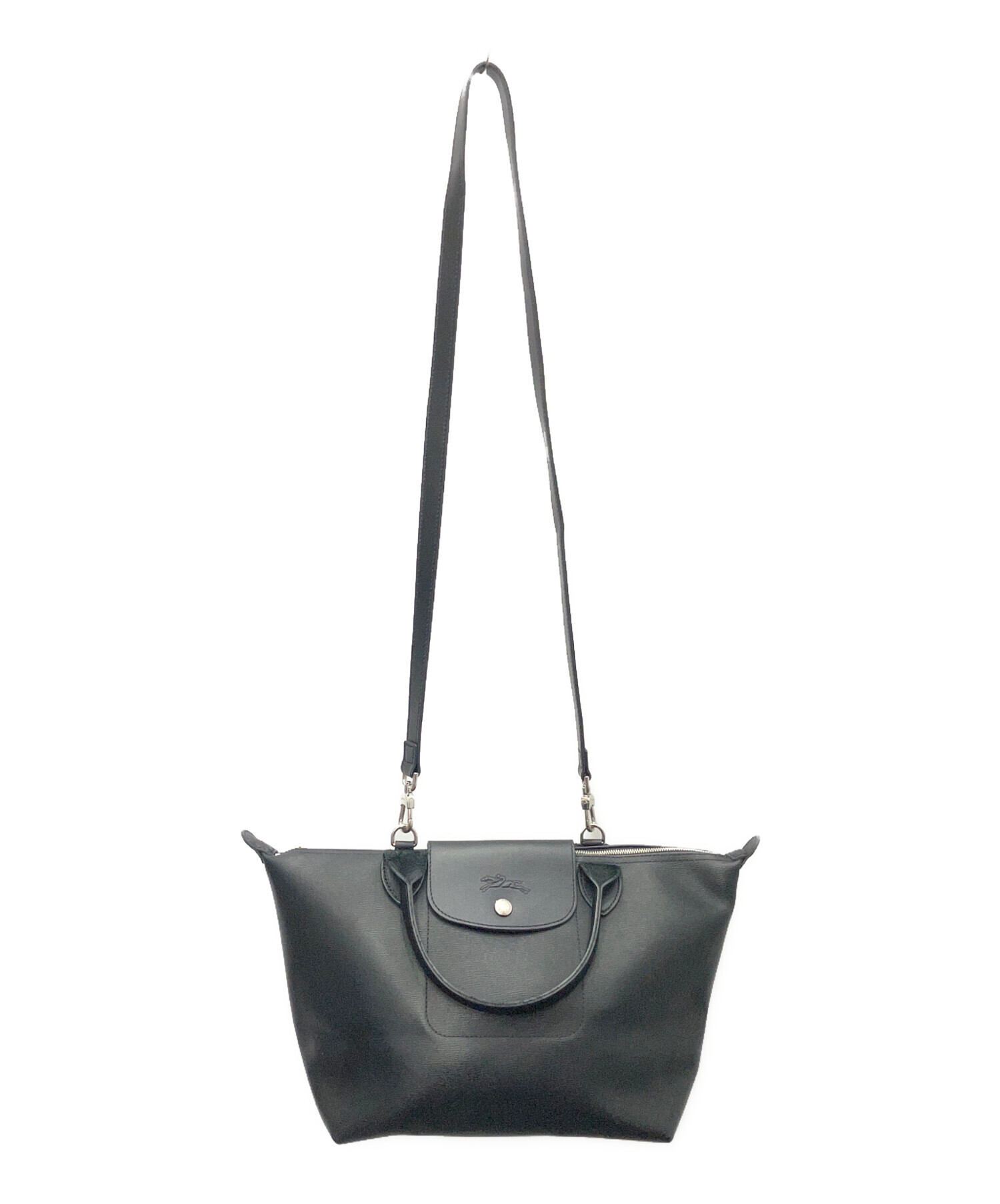 美品　ロンシャン ビジネスバッグ オールレザー 2way ブラック ショルダー LONGCHAMP（ロンシャン） ビジネスバッグ 牛革 2WAY ショルダーバッグ