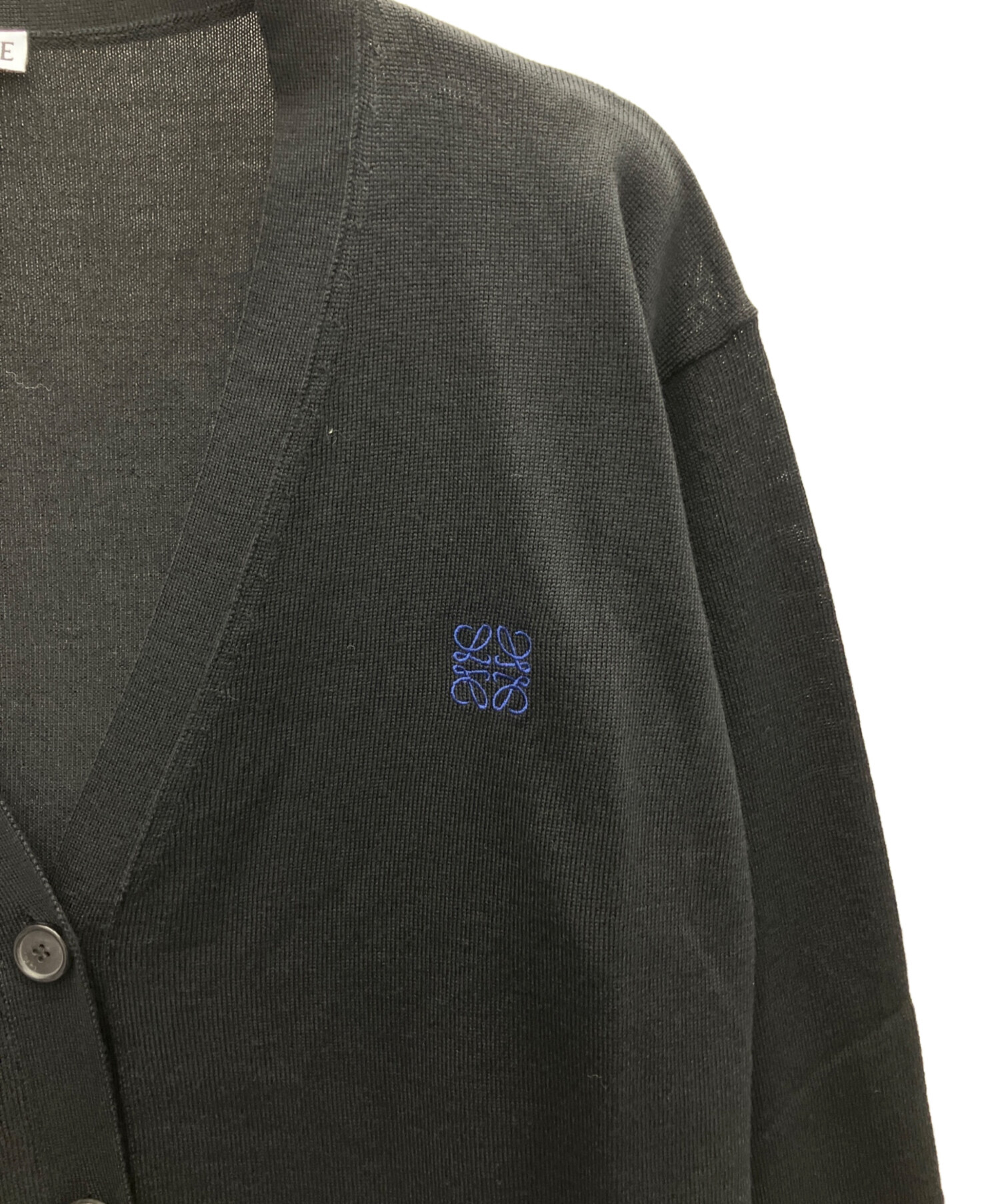 中古・古着通販】LOEWE (ロエベ) 薄手カーディガン ブラック サイズ:L
