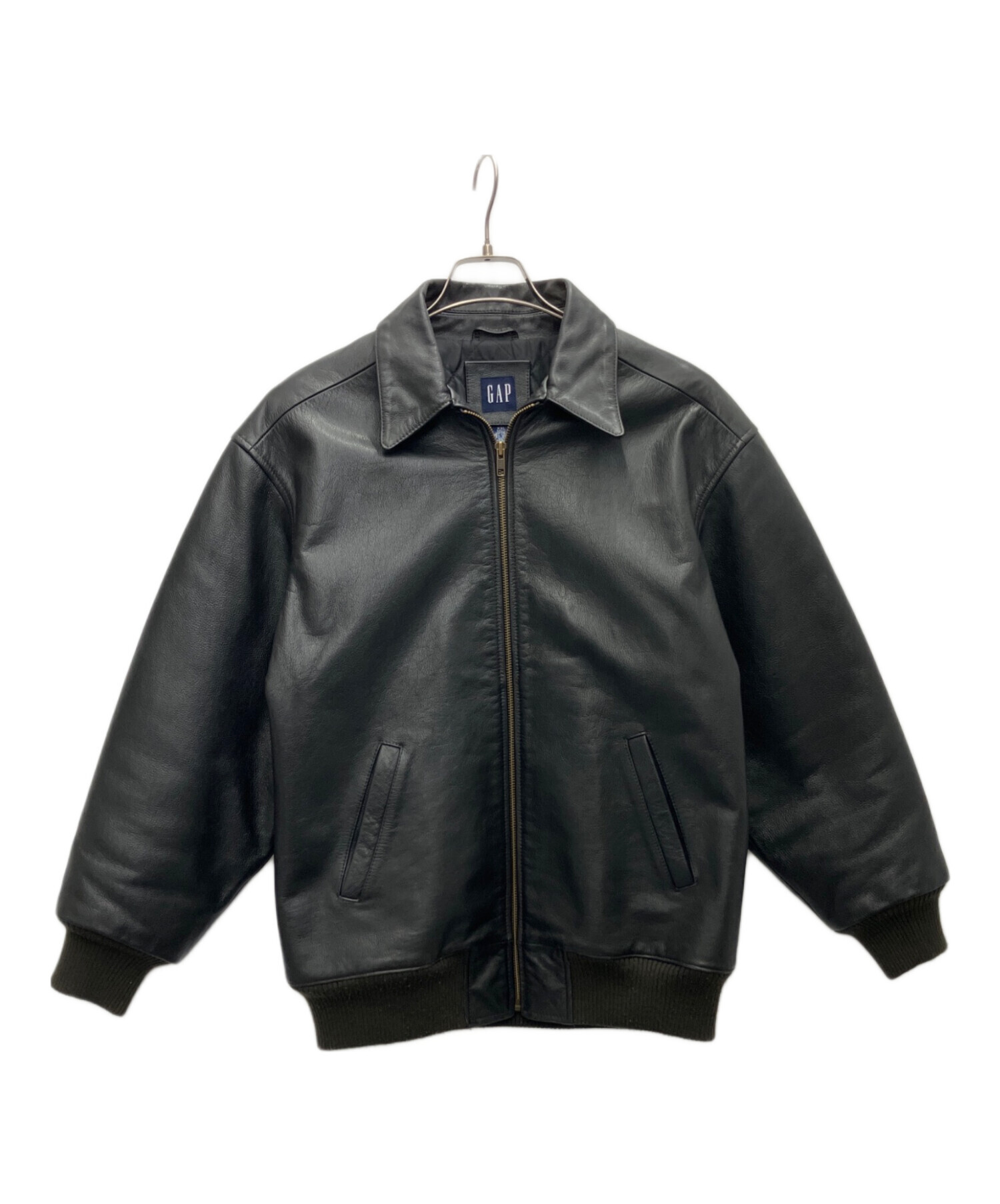 中古・古着通販】GAP (ギャップ) レザージャケット ブラック サイズ