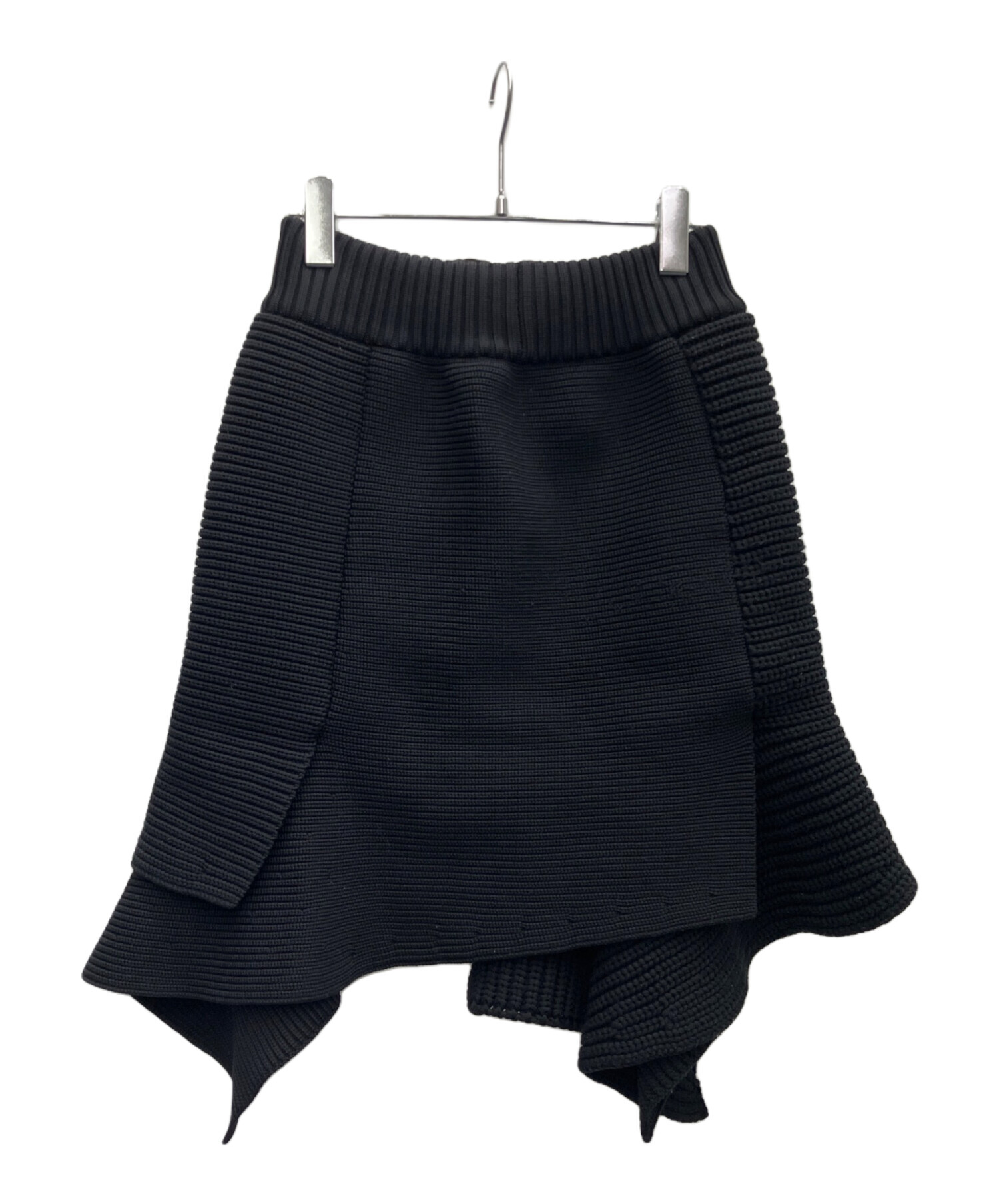 sacai ニットスカート 中古・古着通販】sacai (サカイ) ニットスカート ブラック サイズ