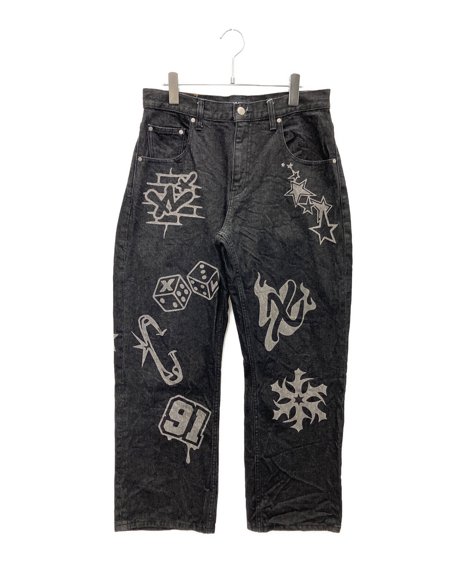 中古・古着通販】X-LARGE (エクストララージ) デニムパンツ ブラック