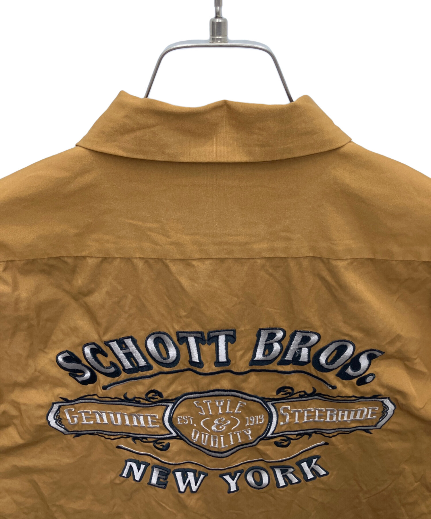 中古・古着通販】Schott (ショット) 半袖シャツ ブラウン サイズ:L