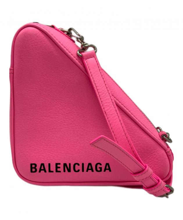 BALENCIAGA バレンシアガ　トライアルグルバッグ　ポーチ　ピンク 中古・古着通販】BALENCIAGA (バレンシアガ) トライアングル