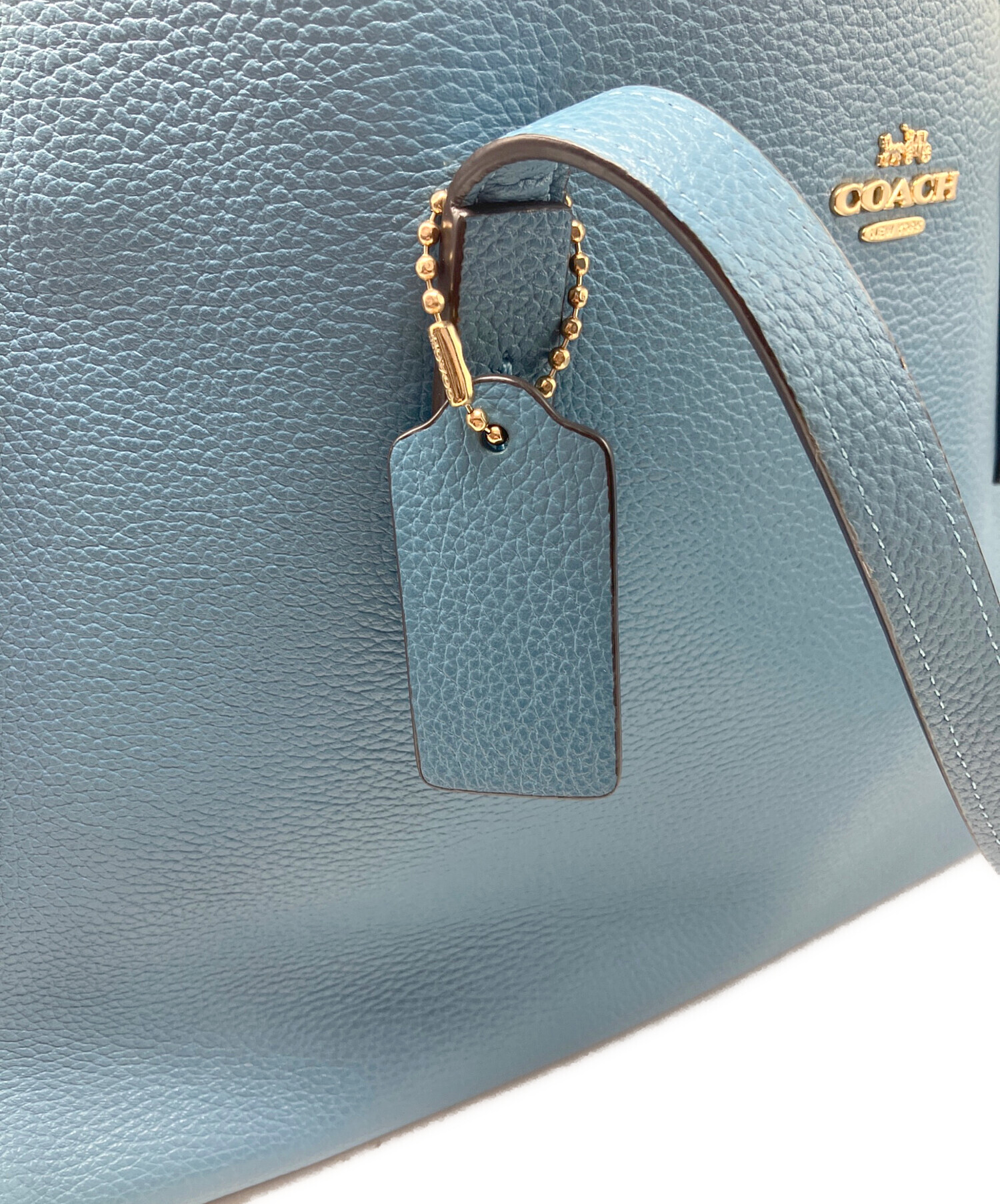 COACH トートバッグ メタリックブルー 中古・古着通販】COACH (コーチ) トートバッグ ブルー｜ブランド・古着