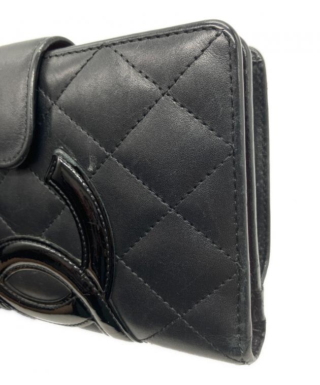 中古・古着通販】CHANEL (シャネル) 2つ折り財布 ブラック｜ブランド