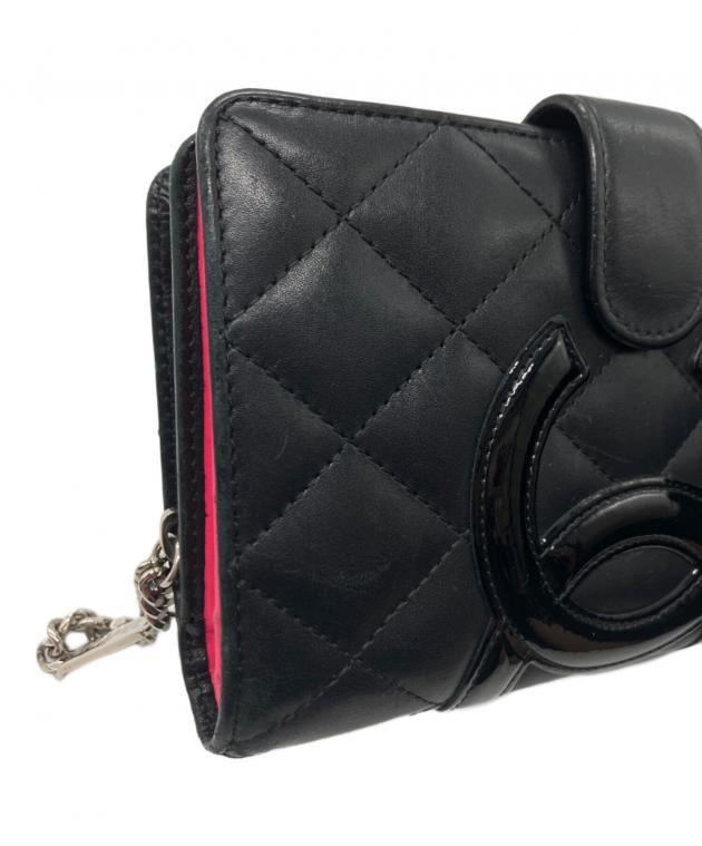 中古・古着通販】CHANEL (シャネル) 2つ折り財布 ブラック｜ブランド