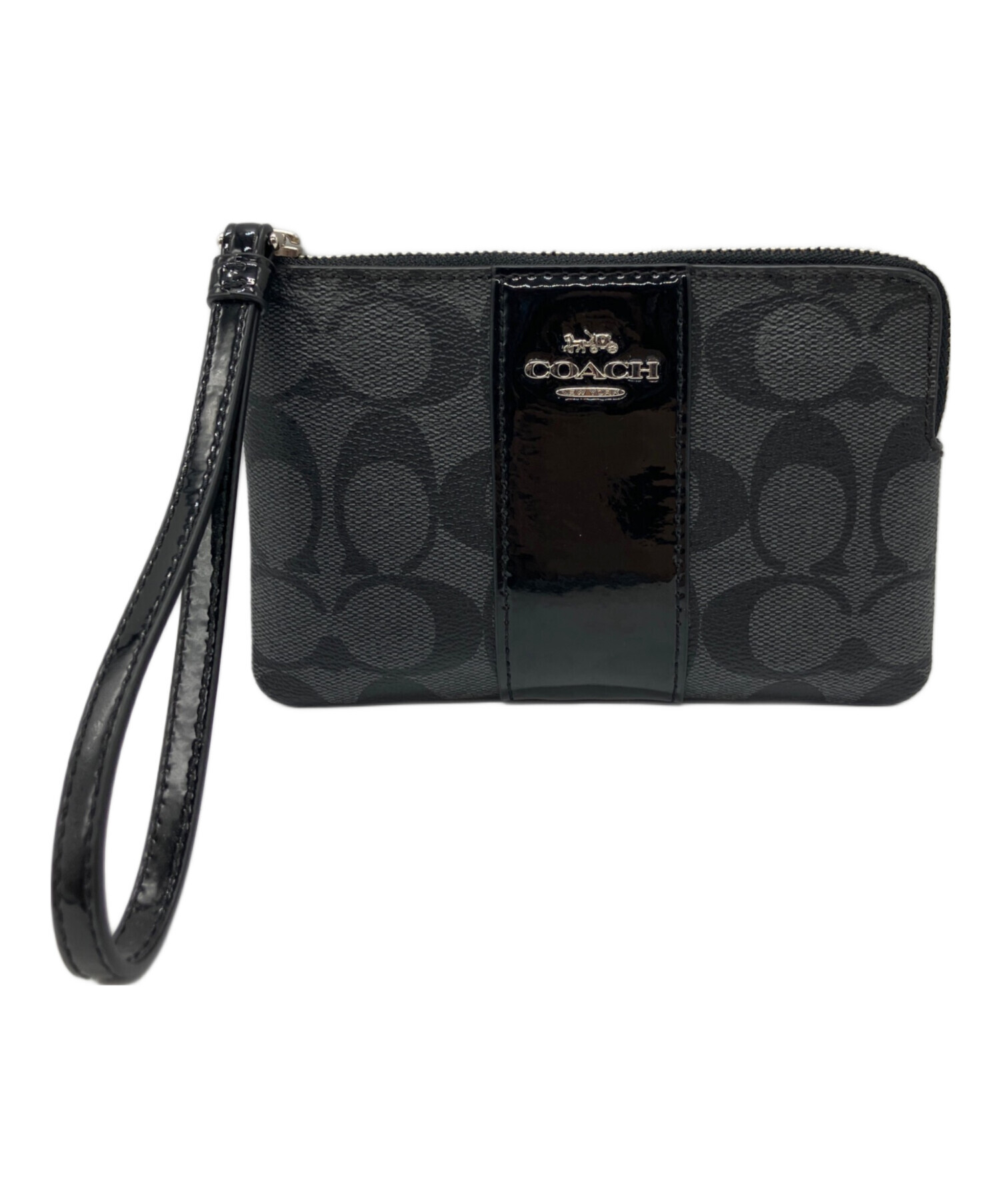 あみり COACH ブラック レザーポーチ 新品未使用 中古・古着通販】COACH (コーチ) ポーチ ブラック｜ブランド・古着通販