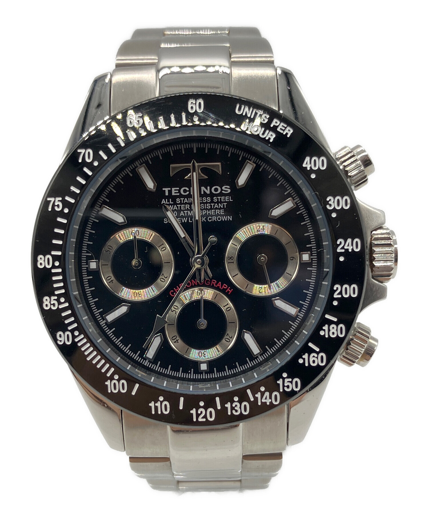 中古・古着通販】TECHNOS (テクノス) クロノグラフ ブラック｜ブランド