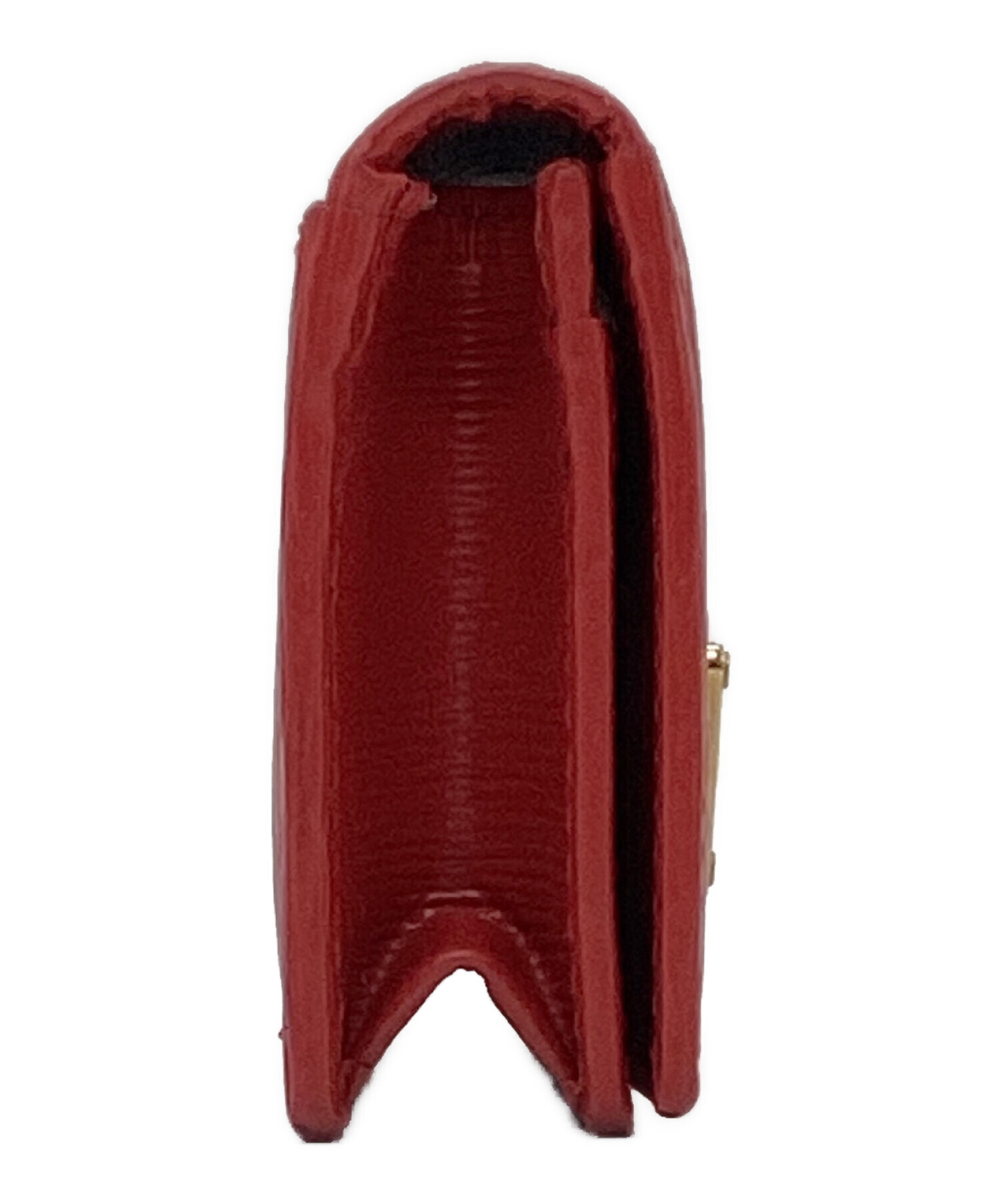 中古・古着通販】PRADA (プラダ) カードケース 三角プレート レッド