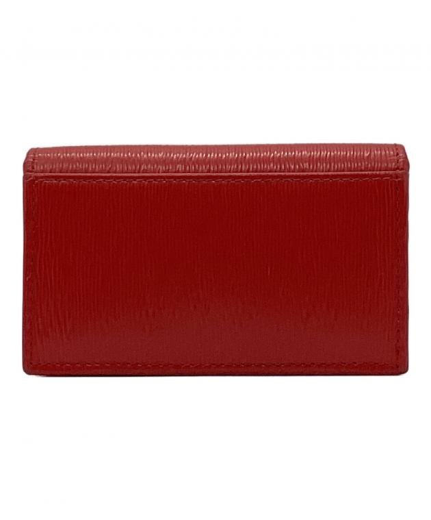 中古・古着通販】PRADA (プラダ) カードケース 三角プレート レッド