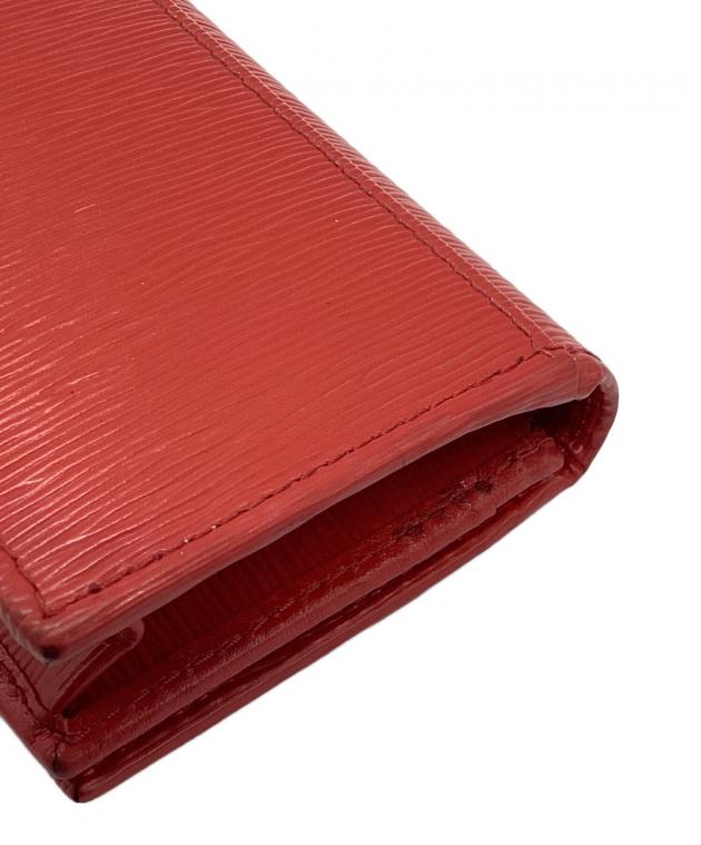 中古・古着通販】PRADA (プラダ) カードケース 三角プレート レッド
