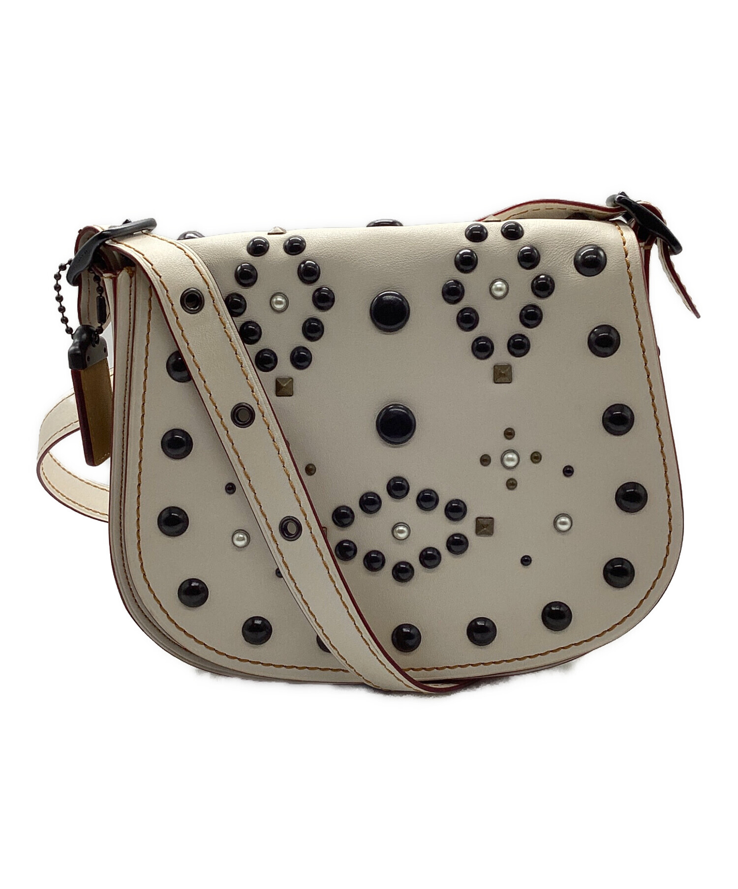 中古・古着通販】COACH (コーチ) ショルダーバッグ ホワイト×ブラウン 