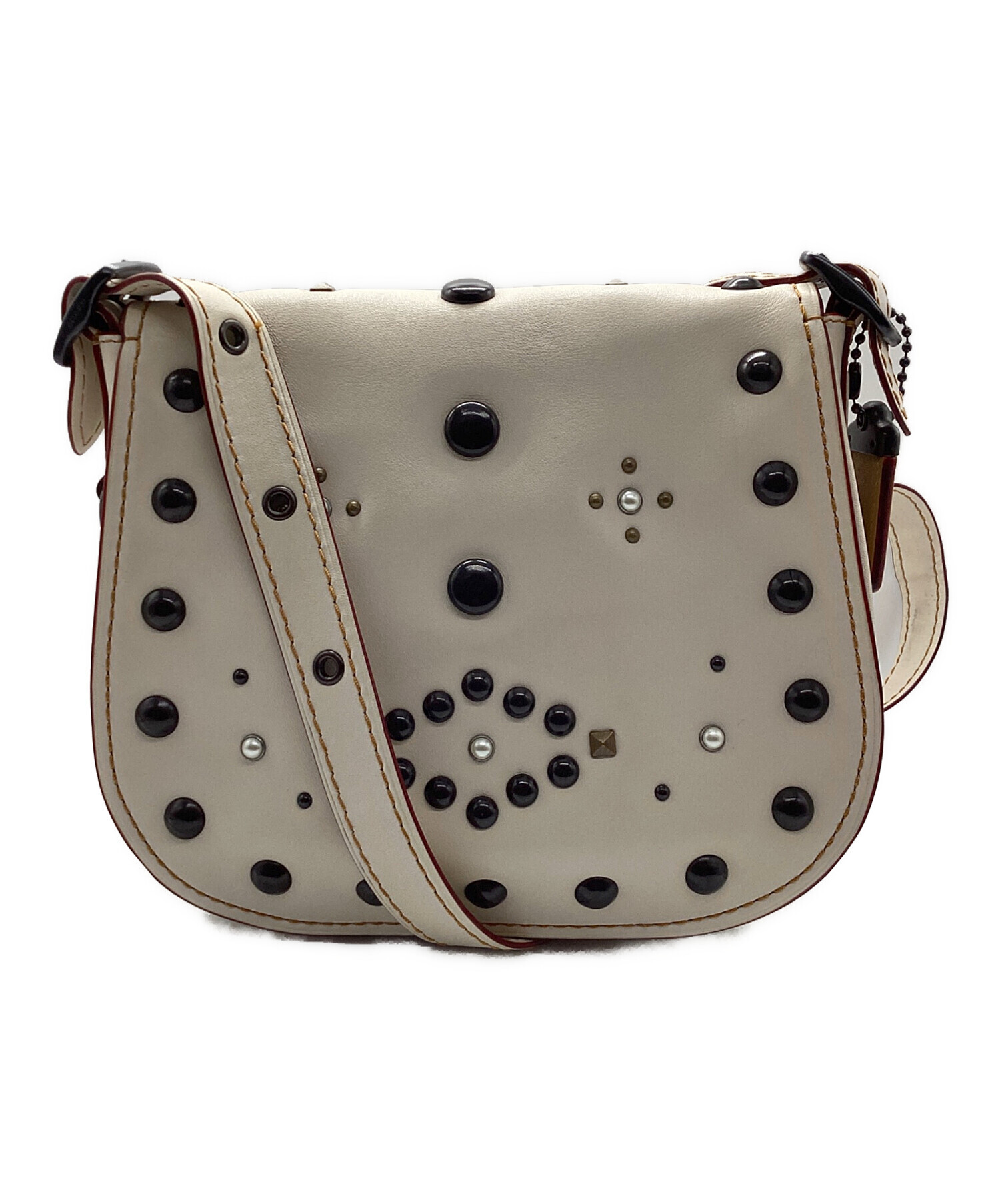 中古・古着通販】COACH (コーチ) ショルダーバッグ ホワイト×ブラウン 