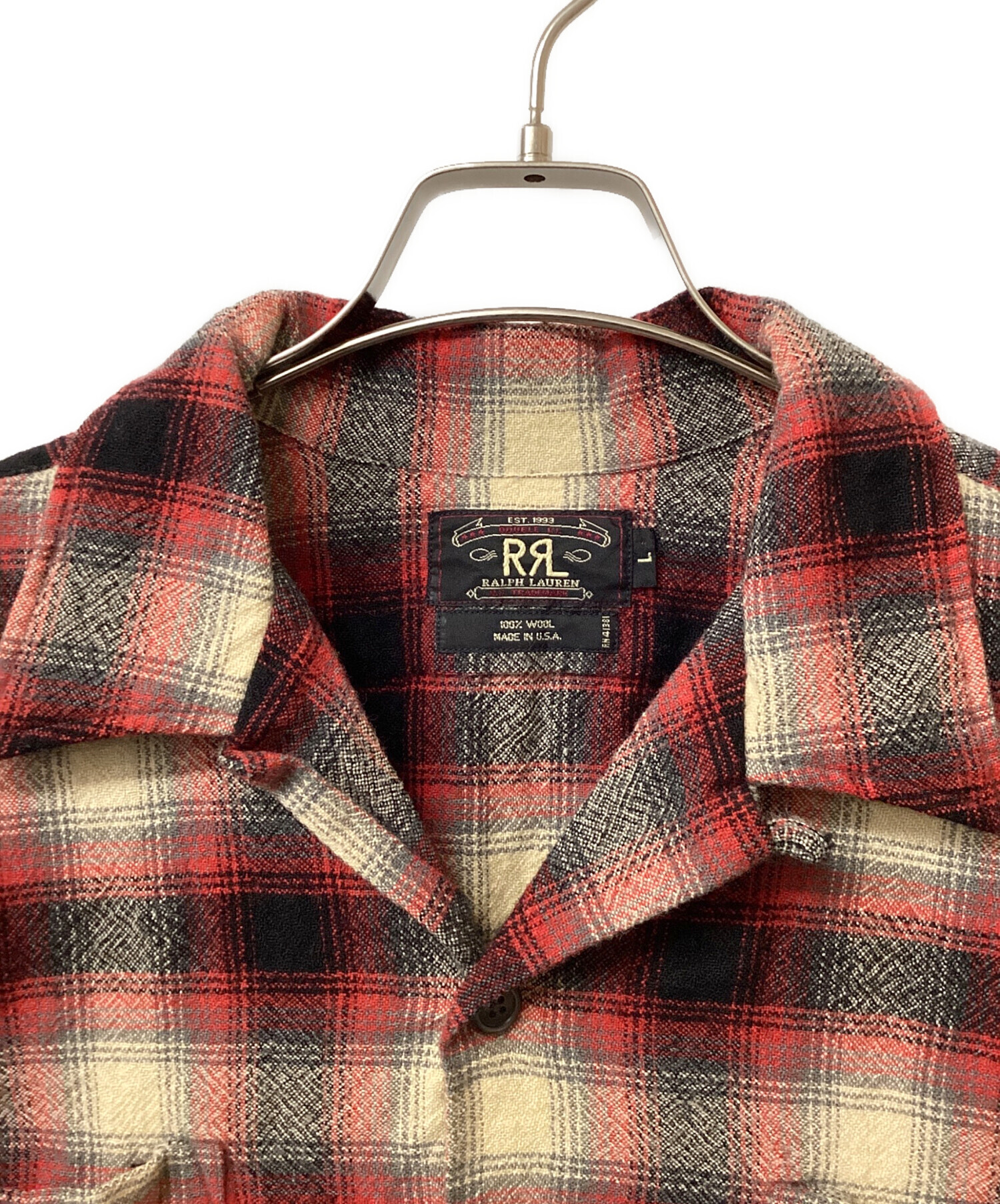中古・古着通販】RRL (ダブルアールエル) ウールオープンカラーシャツ 