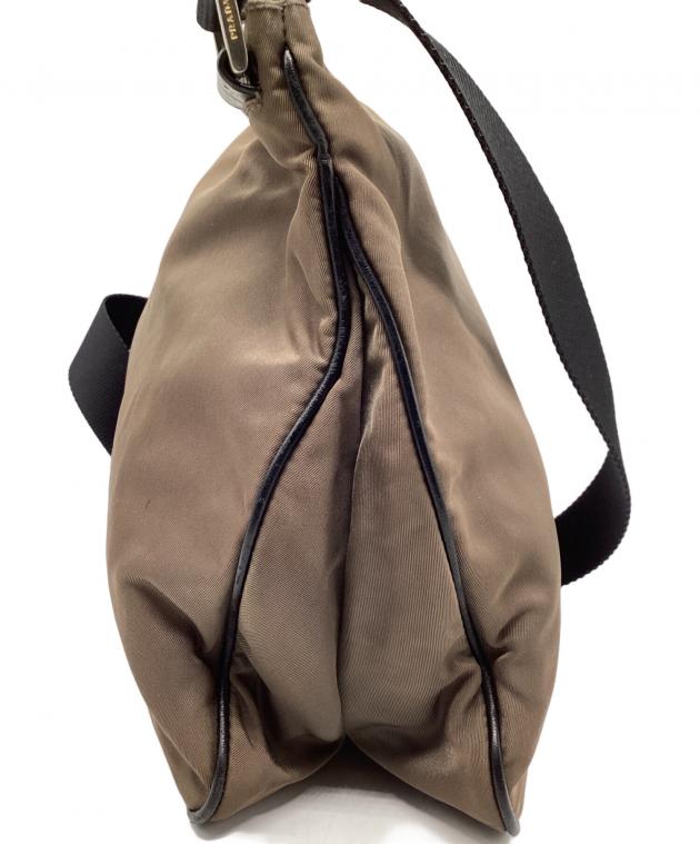中古・古着通販】PRADA (プラダ) ナイロンショルダーバッグ ベージュ