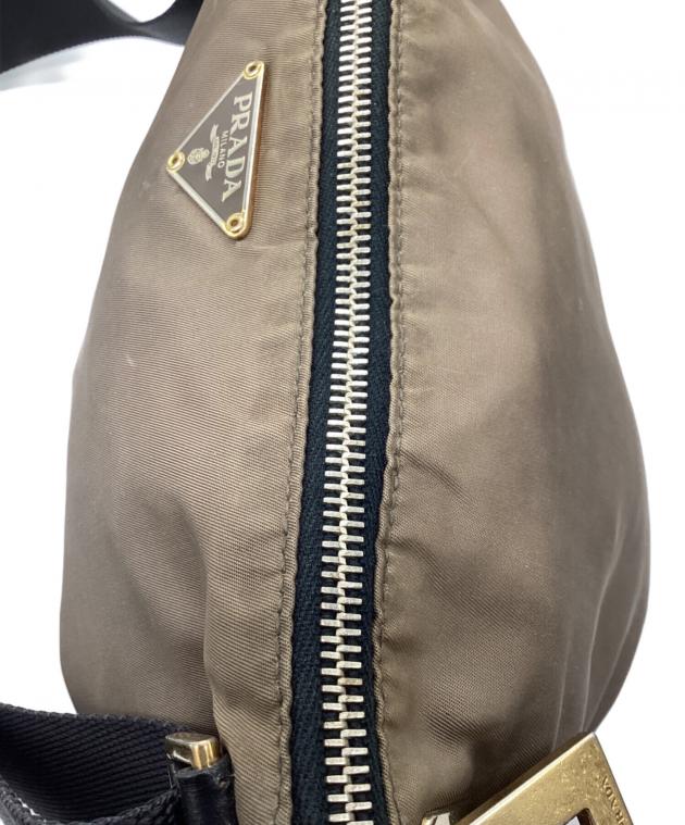 中古・古着通販】PRADA (プラダ) ナイロンショルダーバッグ ベージュ