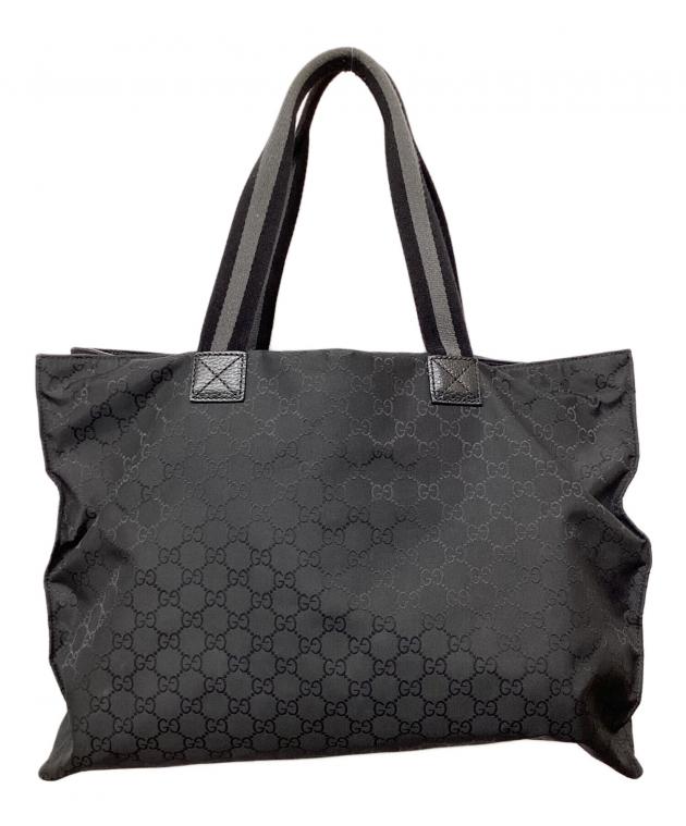 GUCCI 黒 ナイロン トートバッグ 中古・古着通販】GUCCI (グッチ) ナイロントートバッグ ブラック