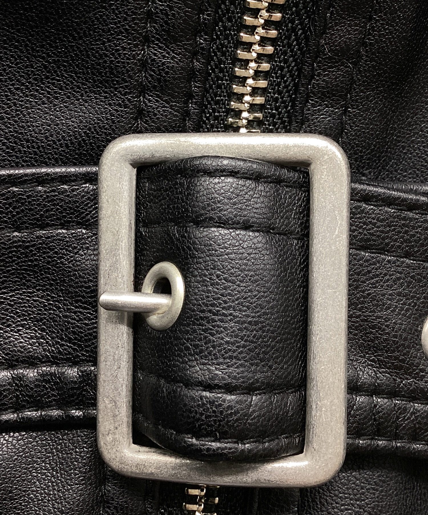 中古・古着通販】Ameri (アメリ) フェイクレザーベスト ブラック