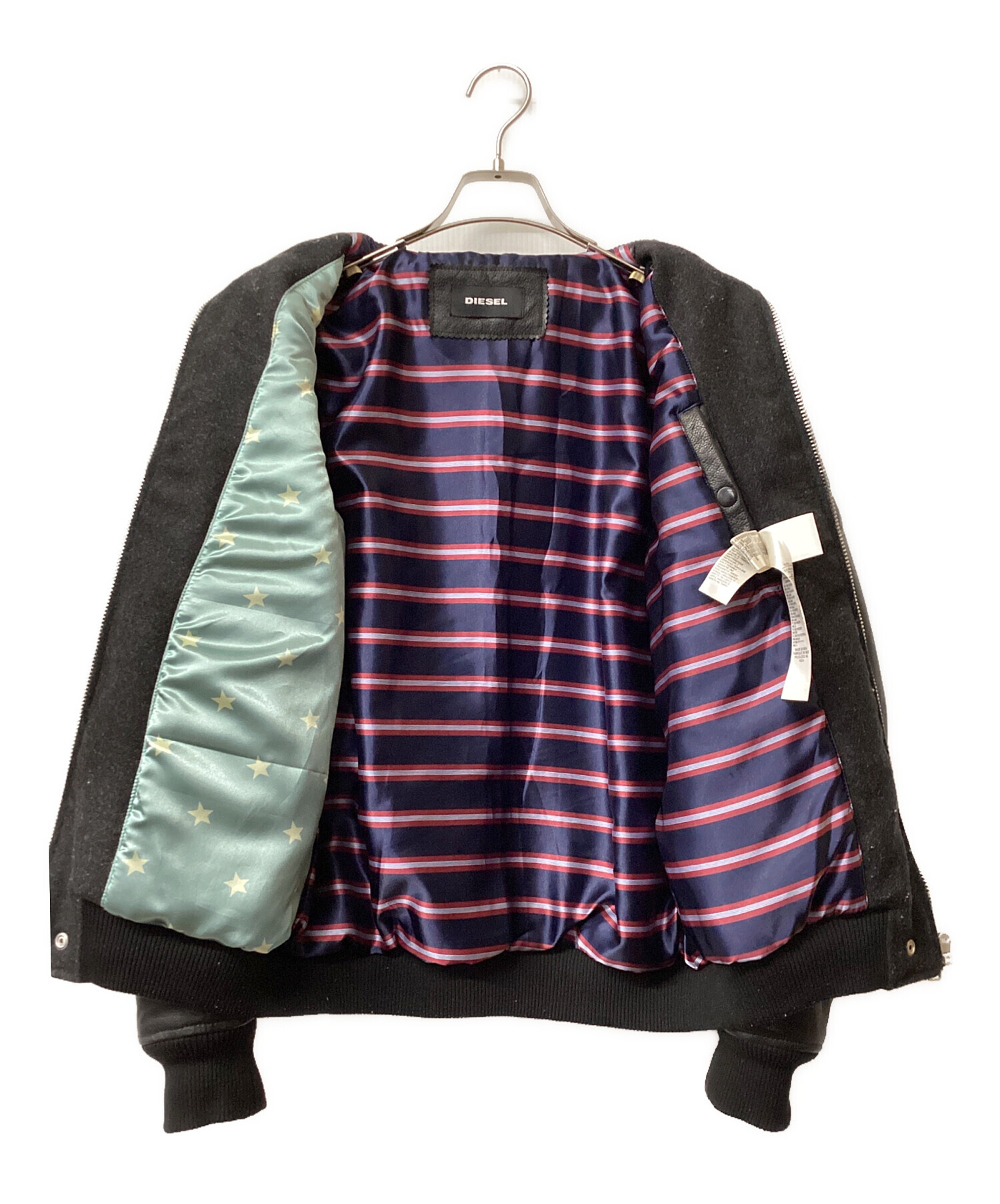 中古・古着通販】DIESEL (ディーゼル) スタジャン ブラック サイズ:M 