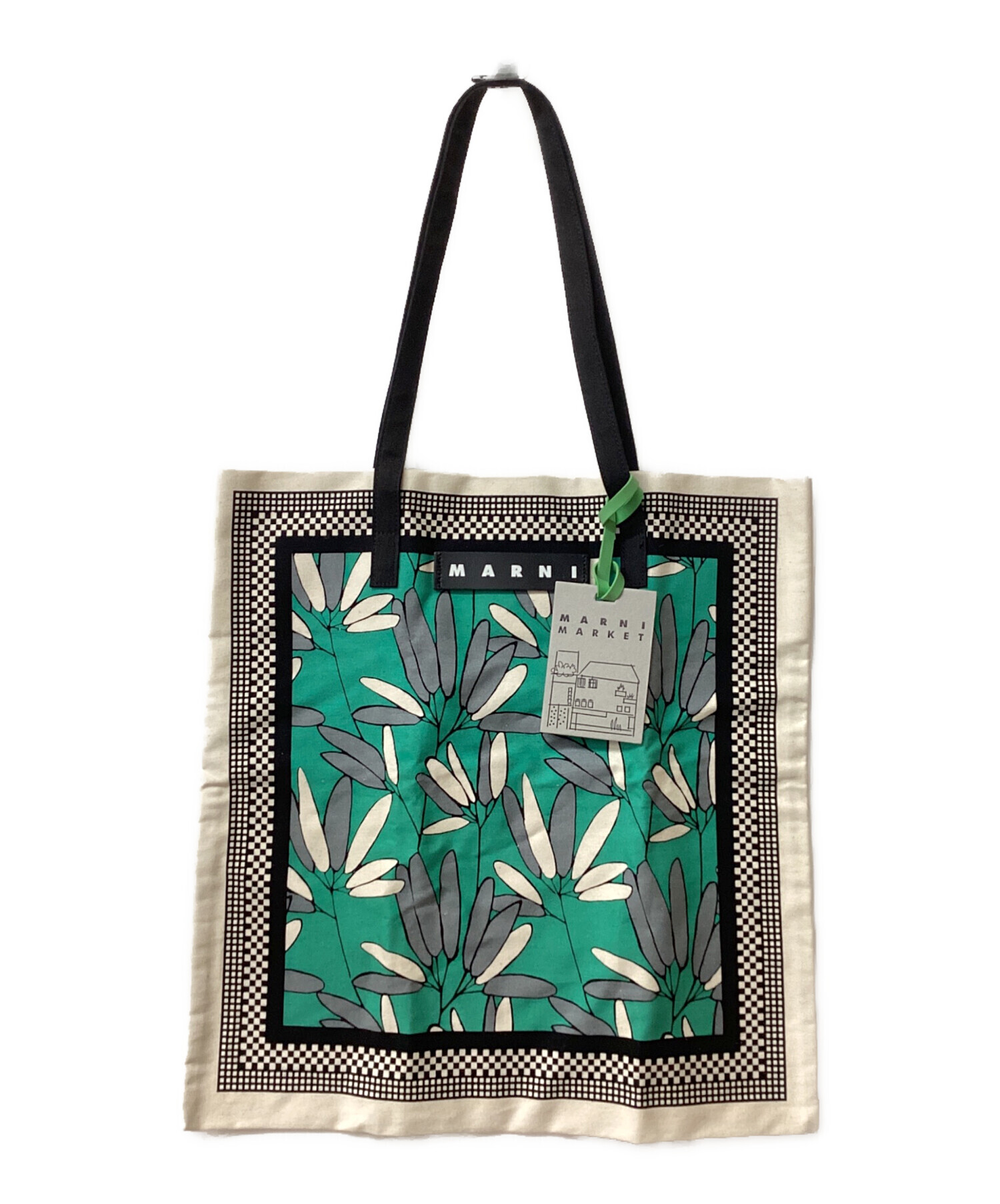 未使用★マルニMARNI★マーケット★トートバッグ★バスケット★ガーデングリーン 中古・古着通販】MARNI (マルニ) MARNI トートバッグ ホワイト