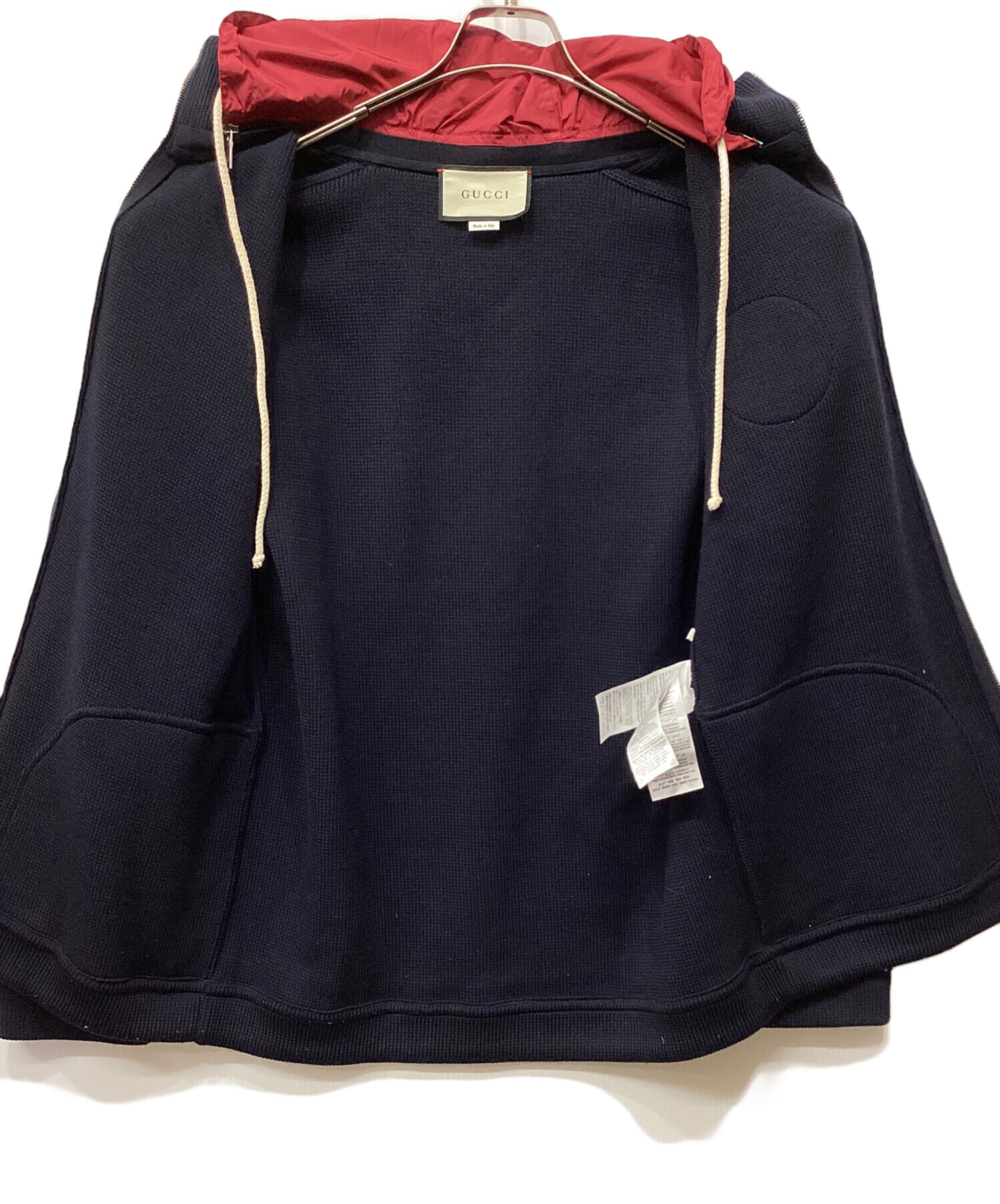 中古・古着通販】GUCCI (グッチ) ジップパーカー ネイビー×レッド