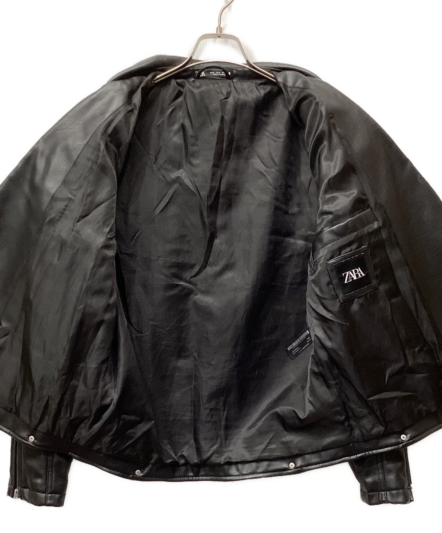 中古・古着通販】ZARA (ザラ) ダブルライダースジャケット ブラック