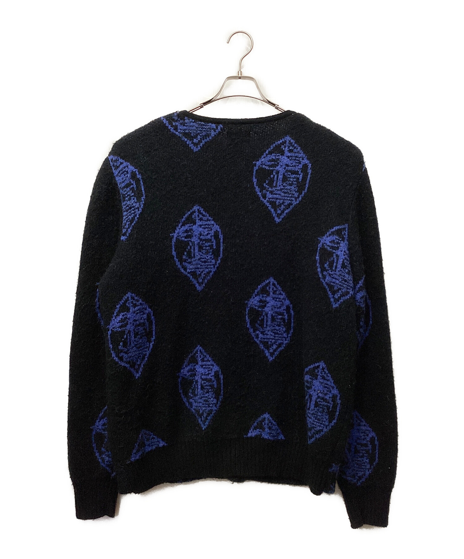 中古・古着通販】stussy (ステューシー) 総柄カーディガン ブラック 