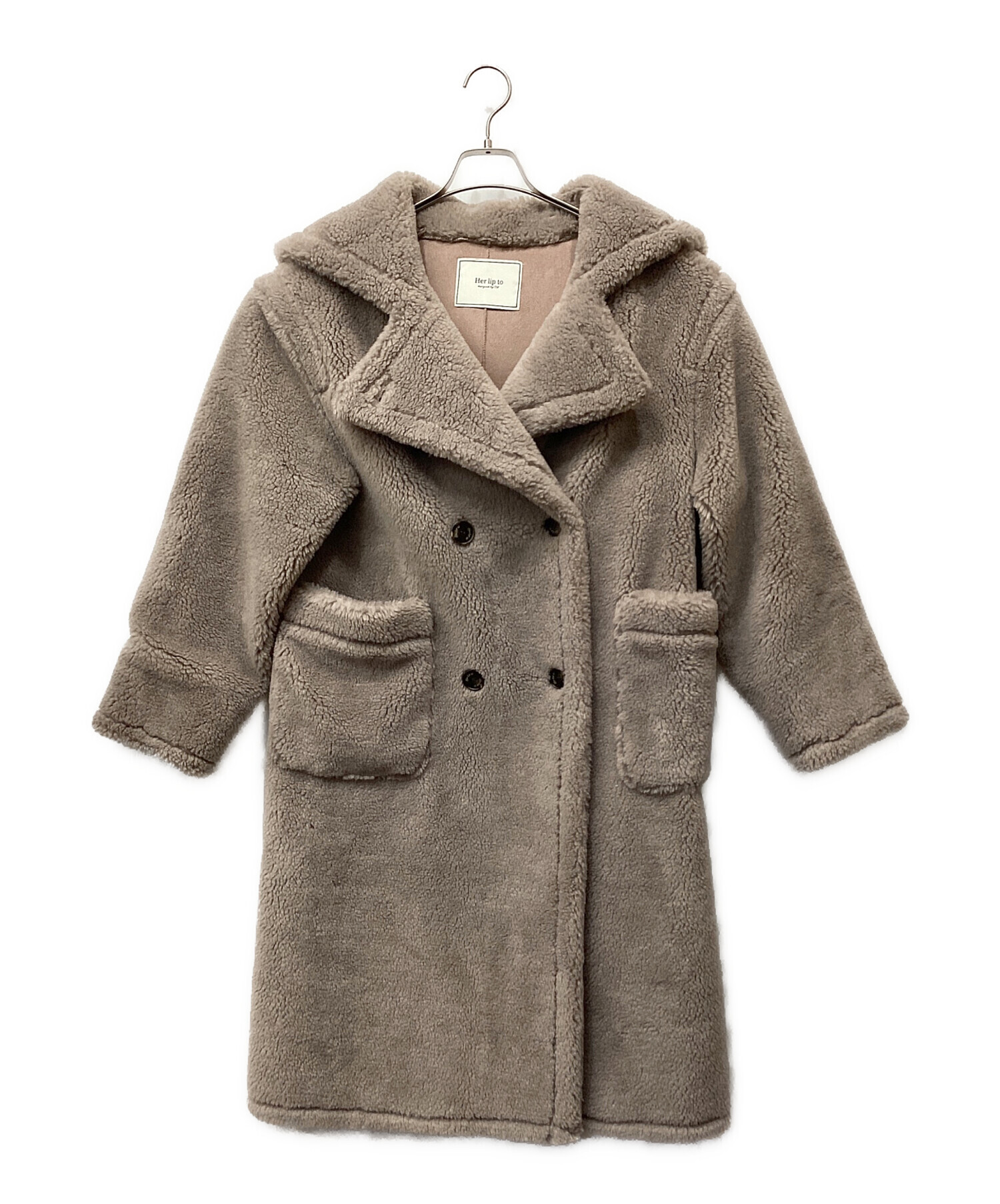 Her lip to ボアコート 中古・古着通販】HER LIP TO (ハーリップトゥ) ボアコート ベージュ