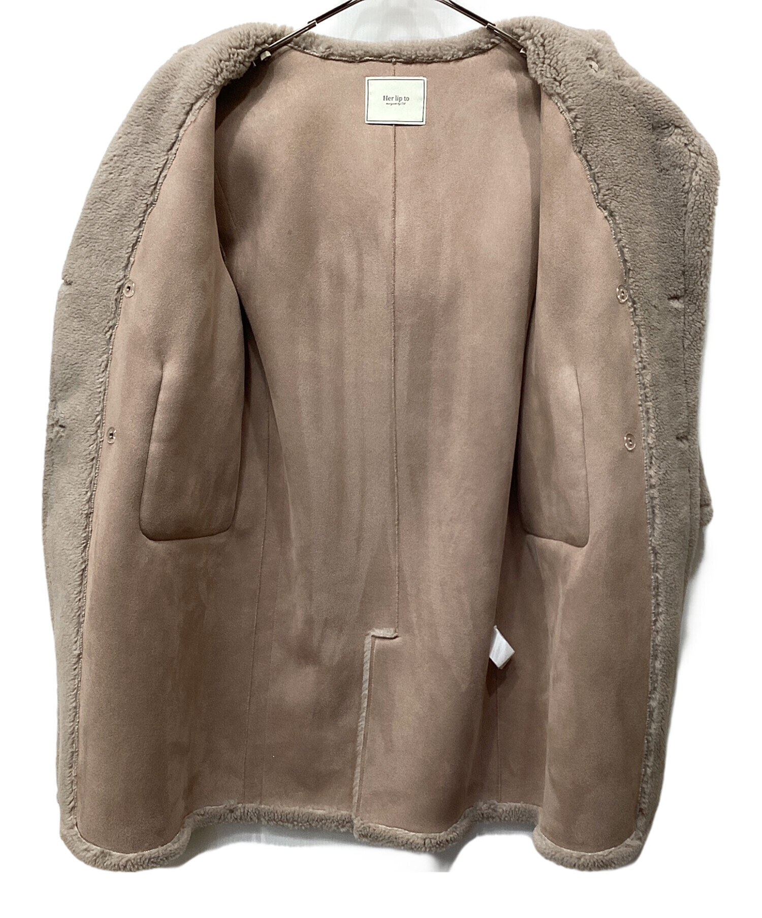 中古・古着通販】HER LIP TO (ハーリップトゥ) ボアコート ベージュ